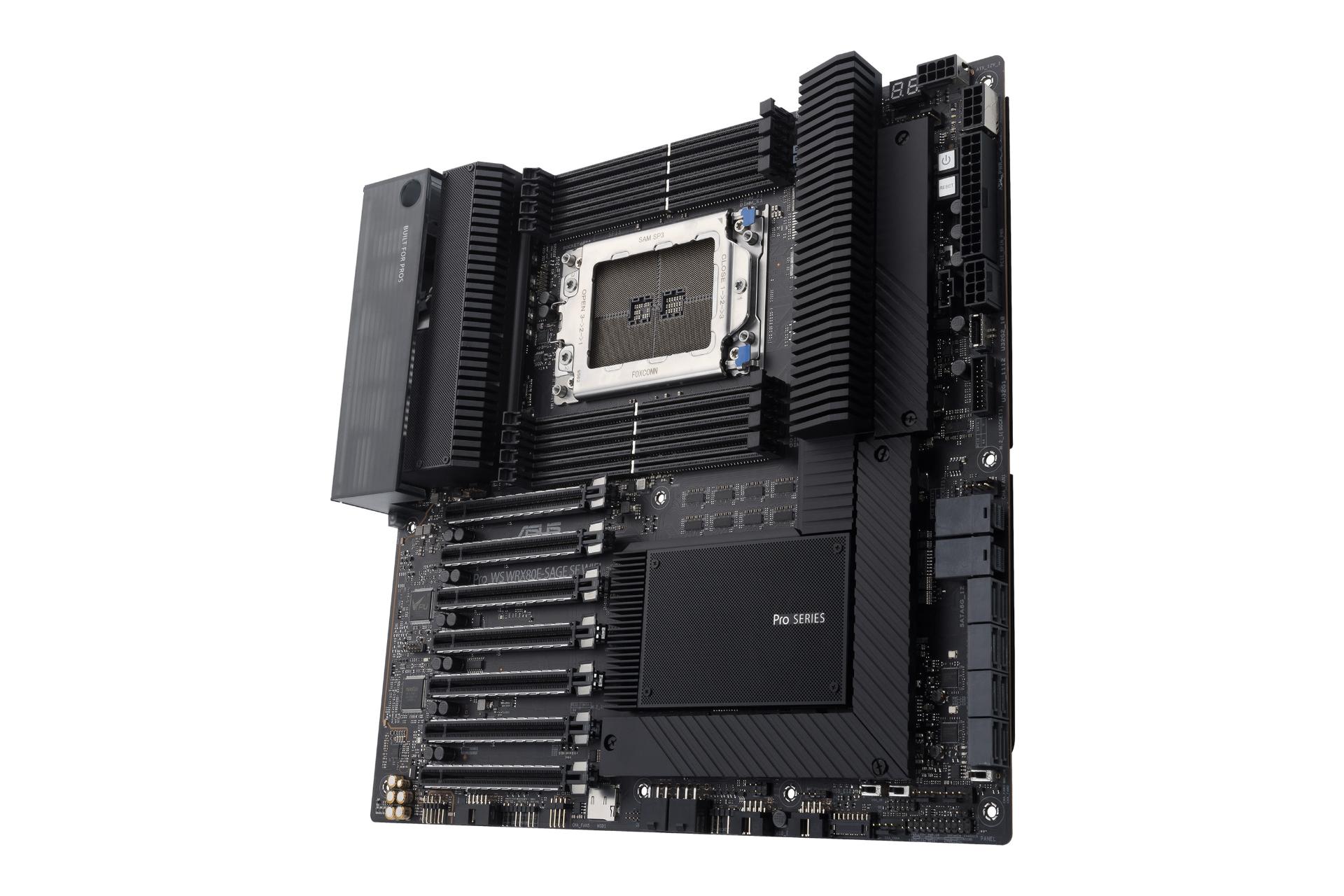 نمای کناری مادربرد ایسوس ASUS Pro WS WRX80E-SAGE SE WIFI