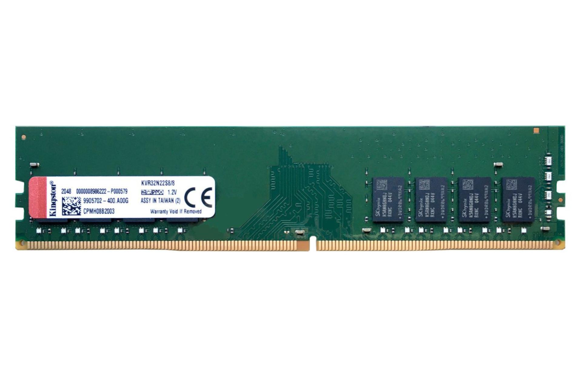رم کینگستون ValueRAM KVR32N22S8/8 ظرفیت 8 گیگابایت از نوع DDR4-3200
