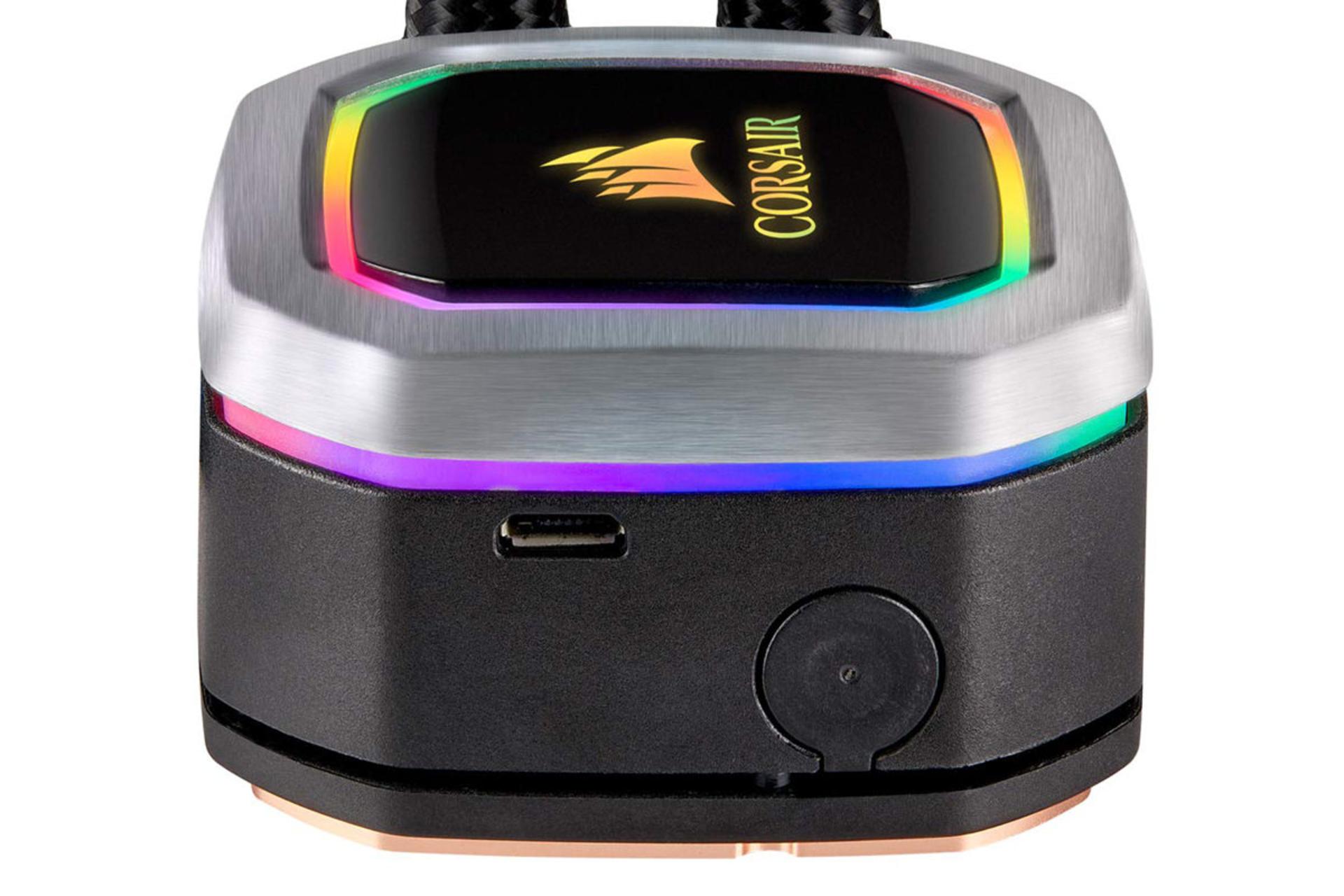 نمای جانبی پمپ خنک کننده مایع کورسیر H115i RGB PLATINUM