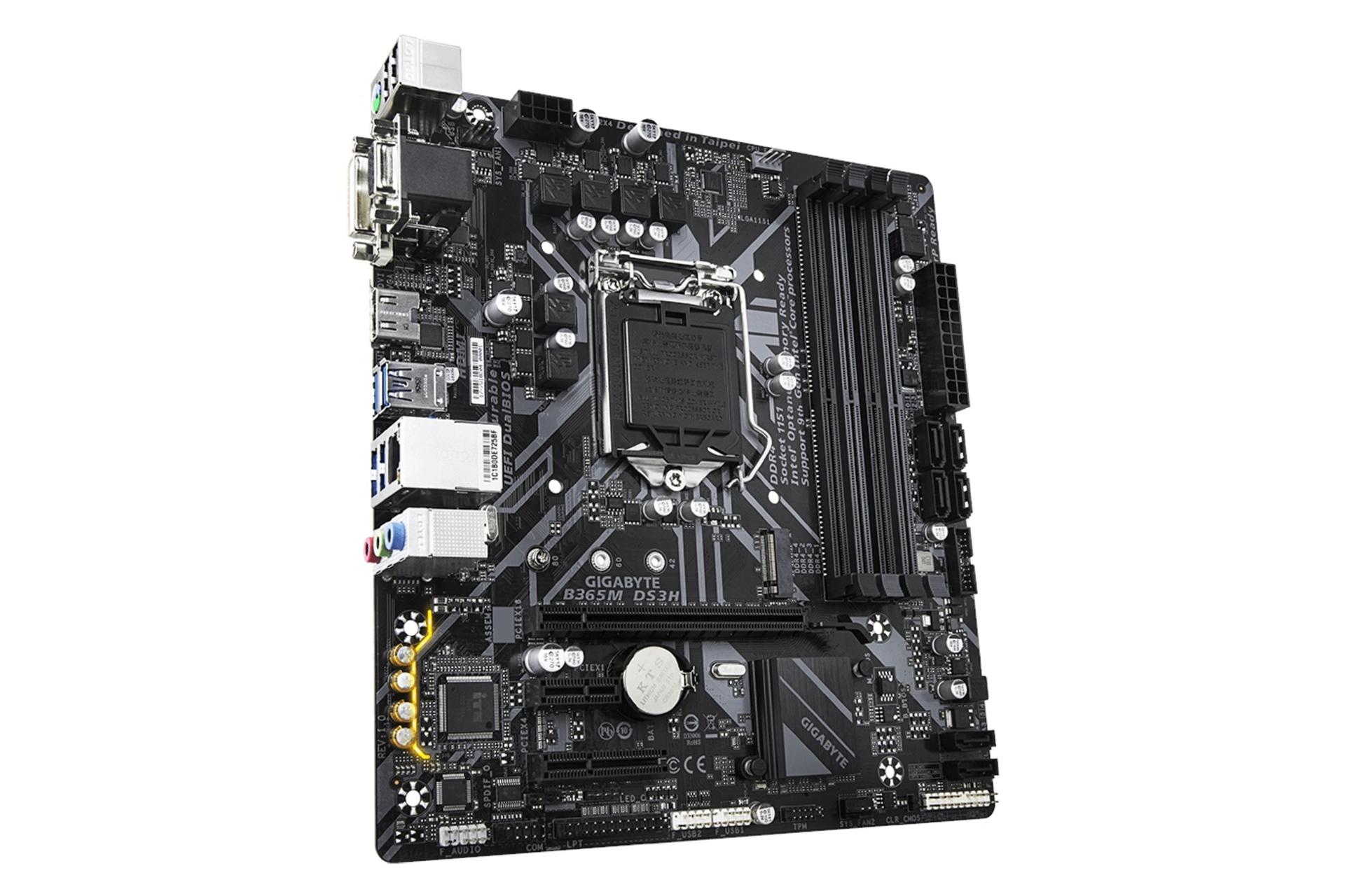 نمای چپ مادربرد گیگابایت GIGABYTE B365M DS3H (rev. 1.0)