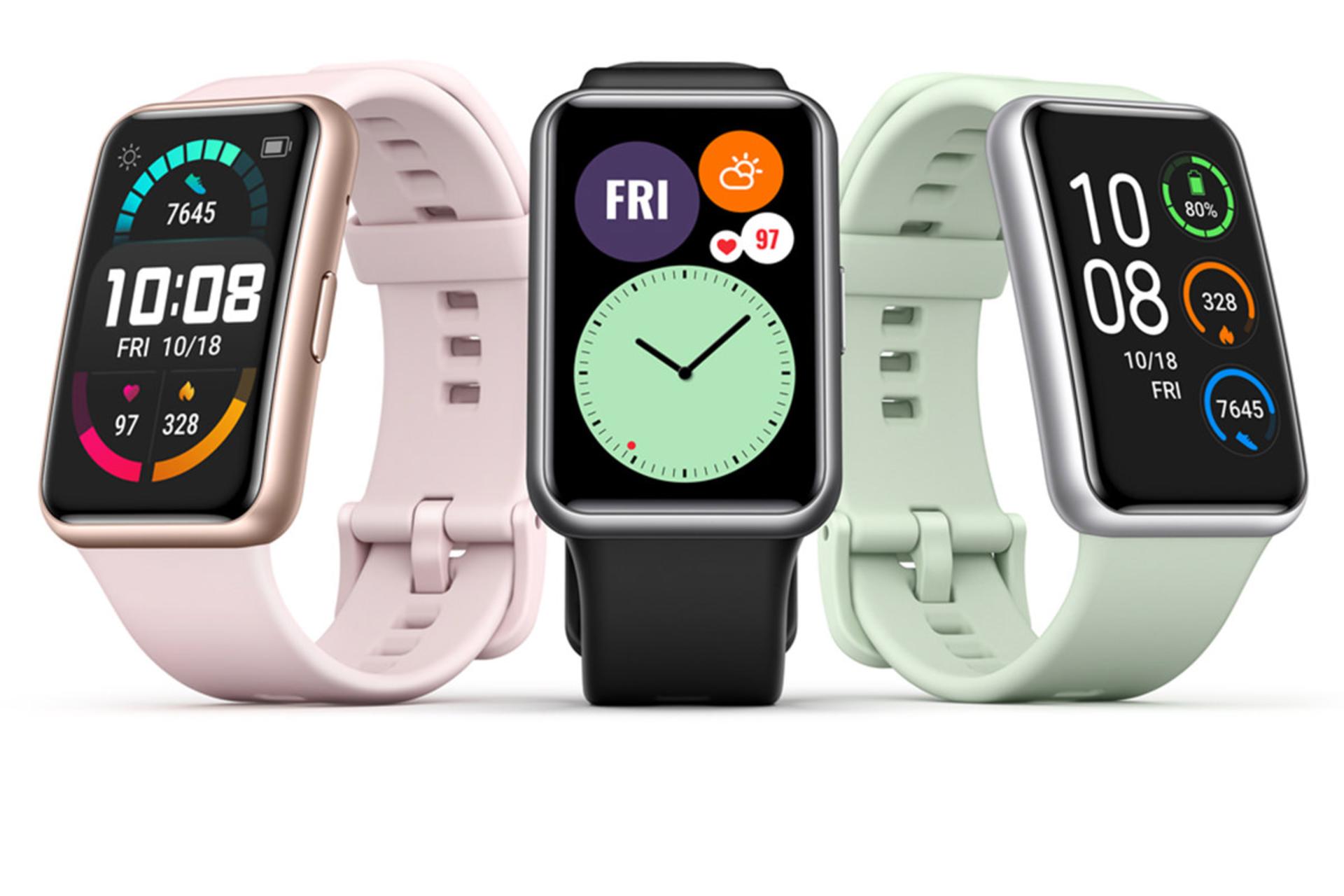 مرجع متخصصين ايران ساعت هوشمند Huawei Watch Fit در رنگ هاي مختلف - نماي جلو / هواوي واچ فيت