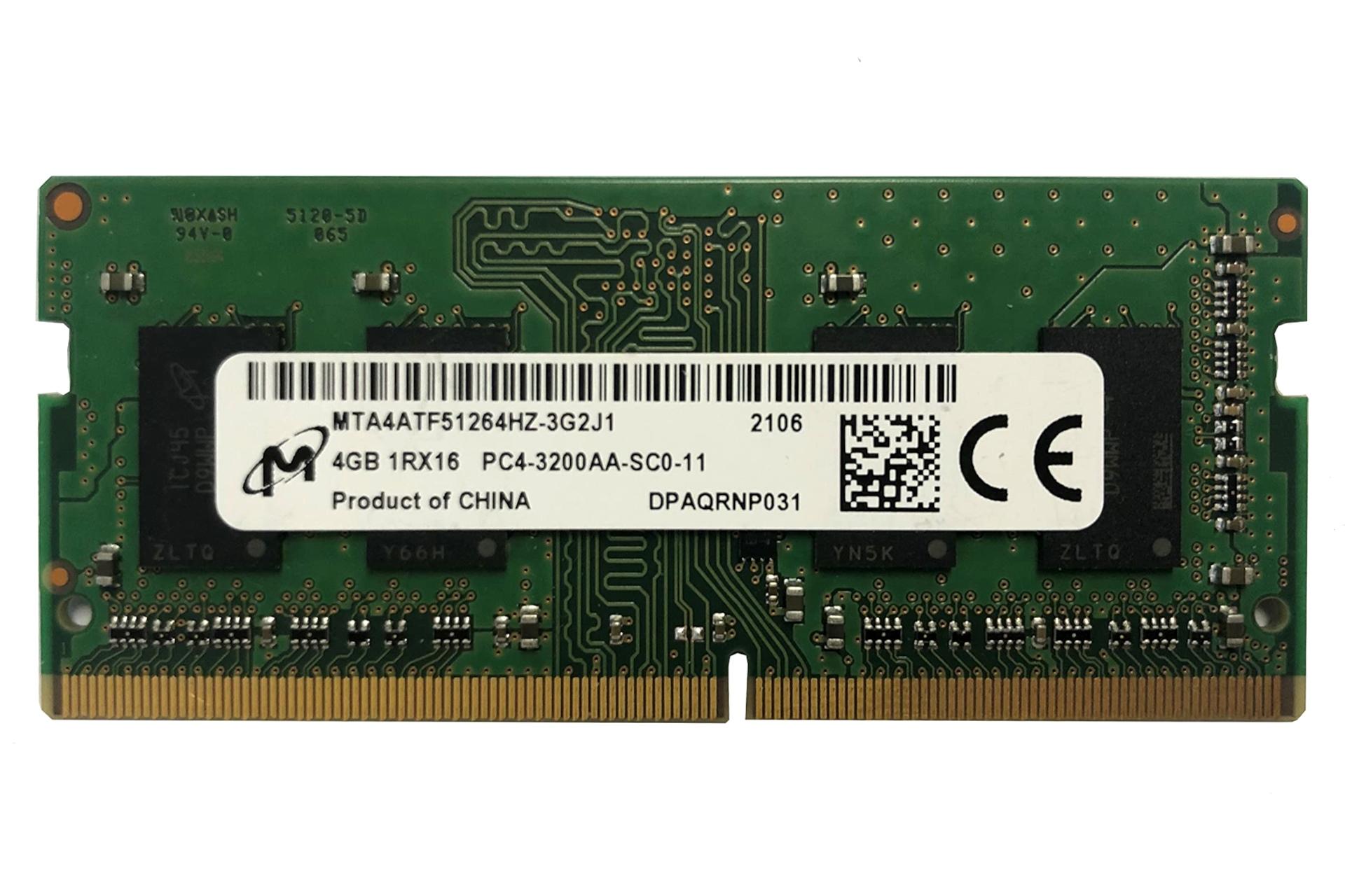 رم مایکرون MTA4ATF51264HZ-3G2J1 ظرفیت 4 گیگابایت از نوع DDR4-3200