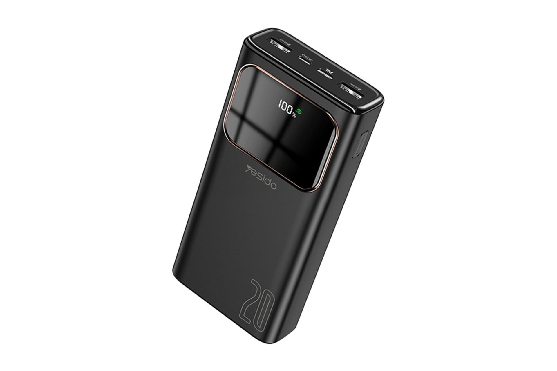 نمای روبرو پاوربانک یسیدو YP30 با ظرفیت 20000 میلی‌آمپر ساعت