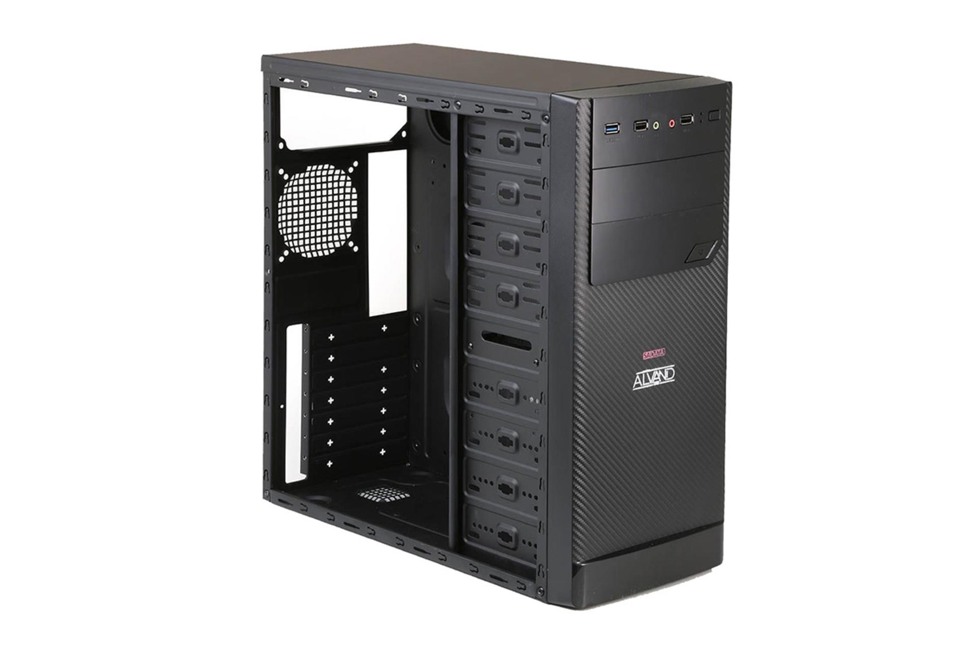 نمای نیم رخ جلو و داخل سمت چپ کیس کامپیوتر سادیتا مدل الوند