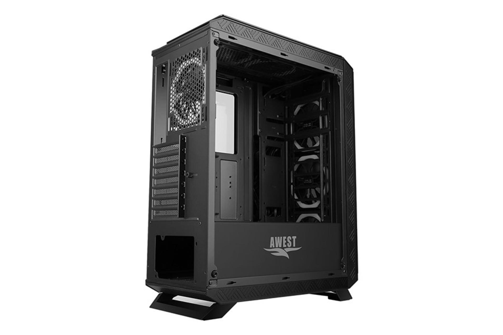 نمای نیم رخ عقب و داخل سمت چپ کیس کامپیوتر اوست GT-AV03-BG