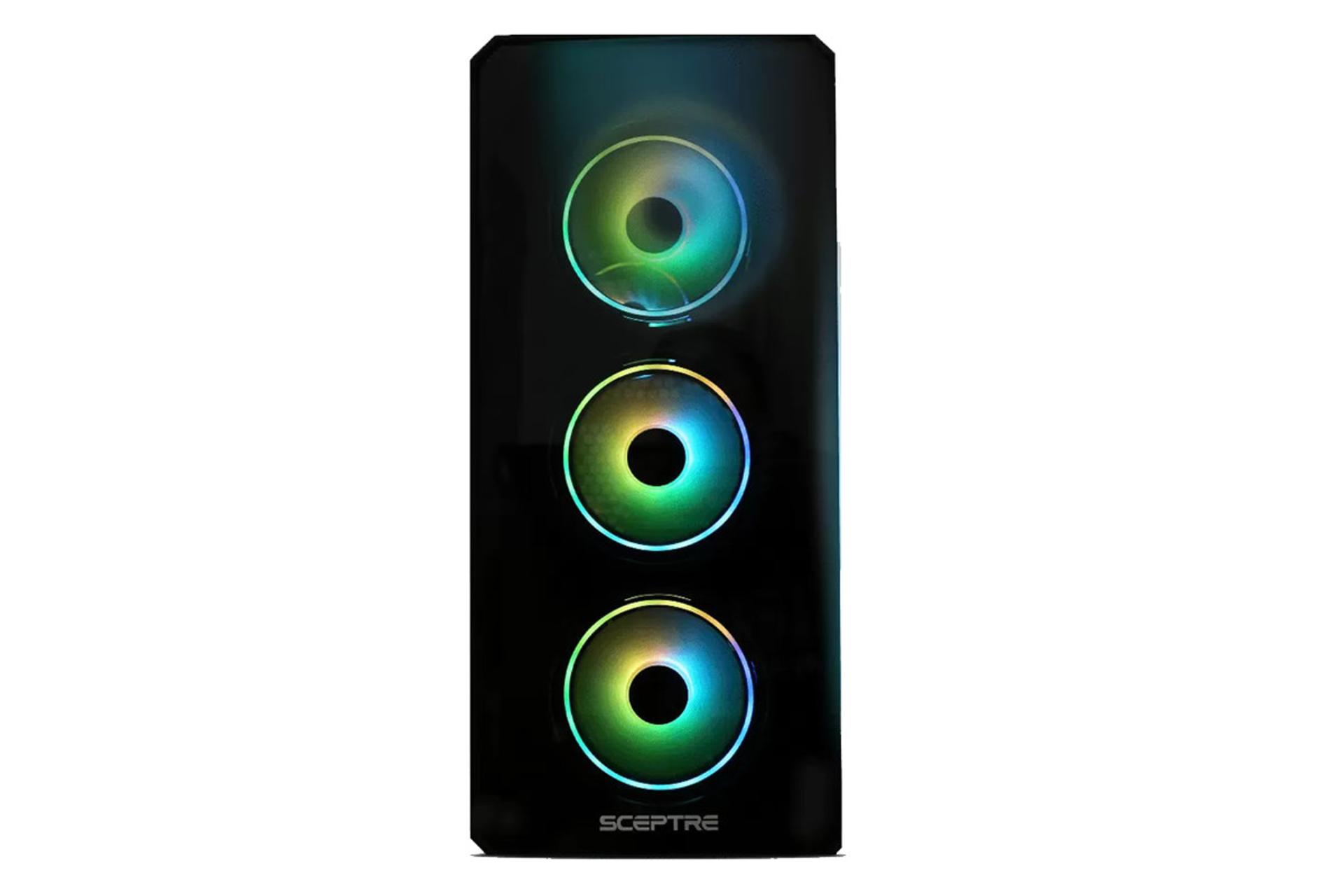 نمایش فن‌های ARGB جلوی کیس کامپیوتر اسکپتر مدل T1