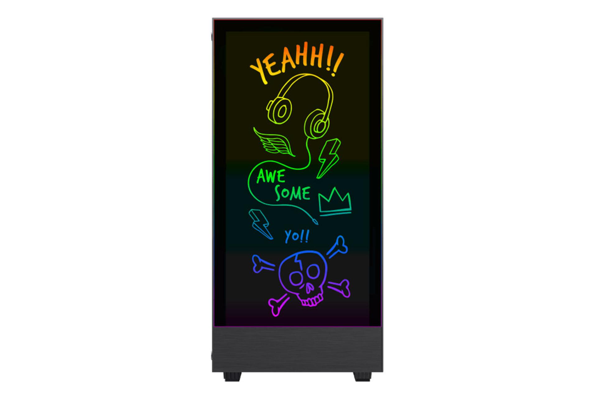 کیس کامپیوتر گیم مکس Kreator با نوشته ها و نورپردازی RGB