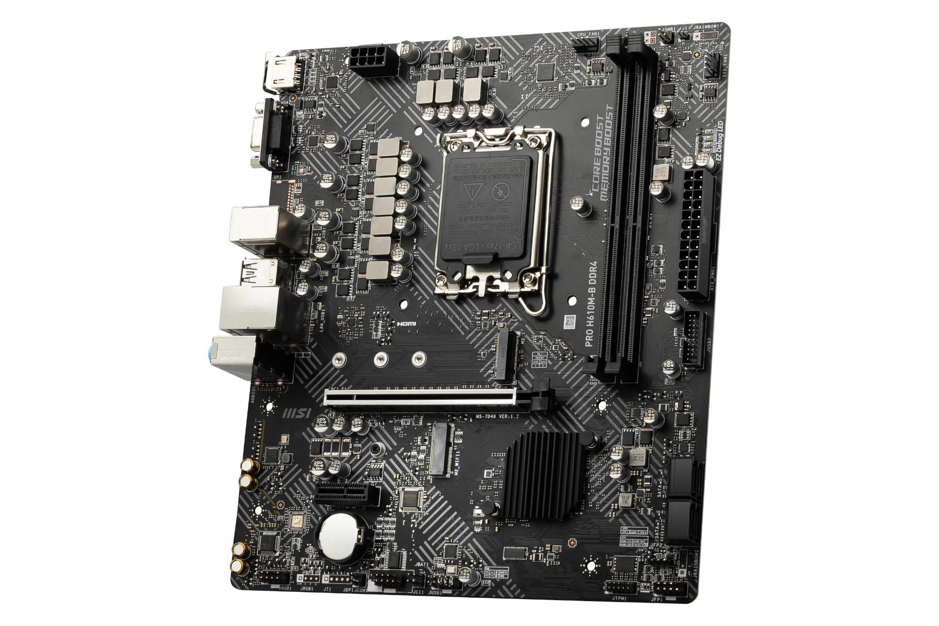 نمای راست مادربرد ام اس آی MSI PRO H610M-B DDR4