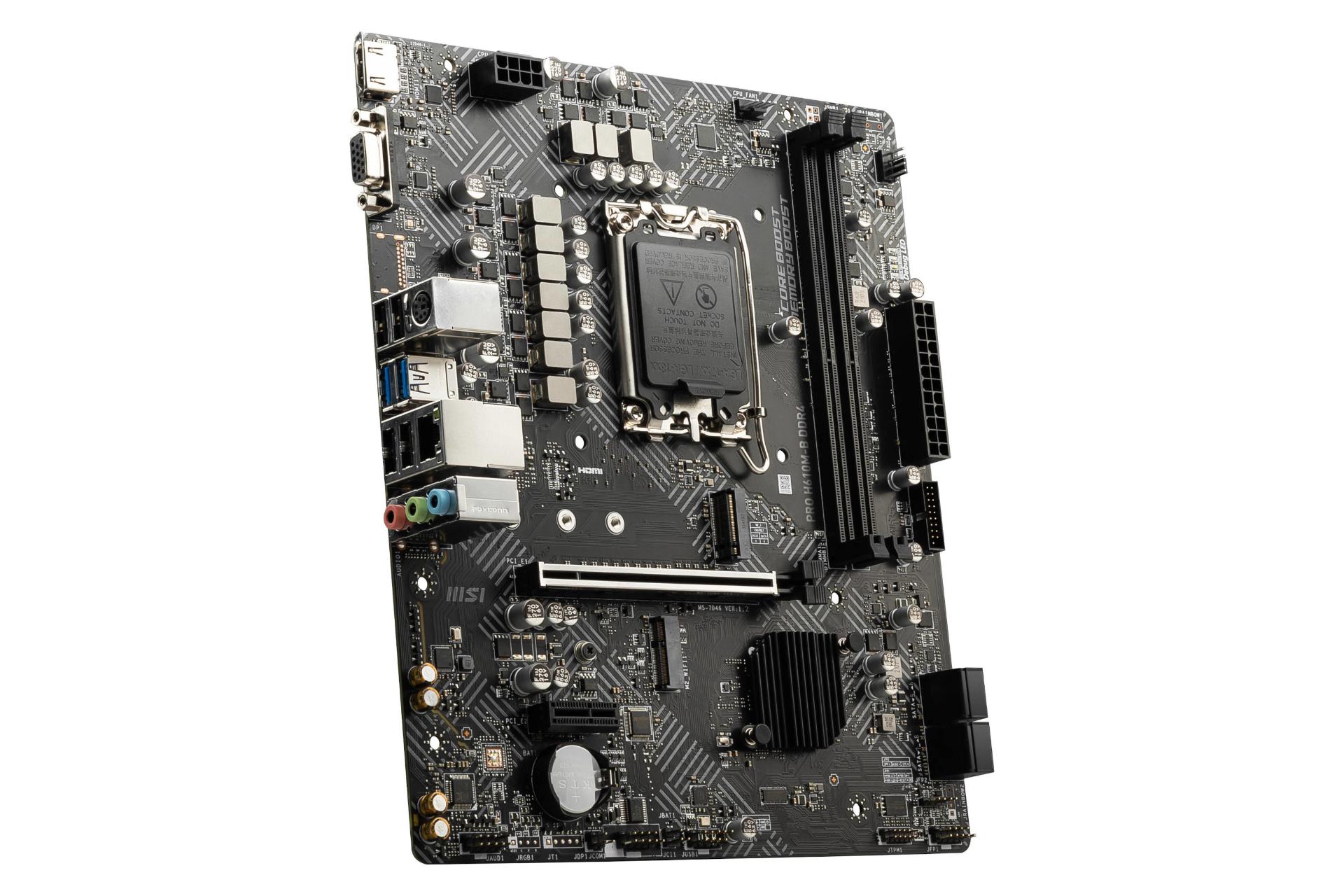 نمای چپ مادربرد ام اس آی MSI PRO H610M-B DDR4