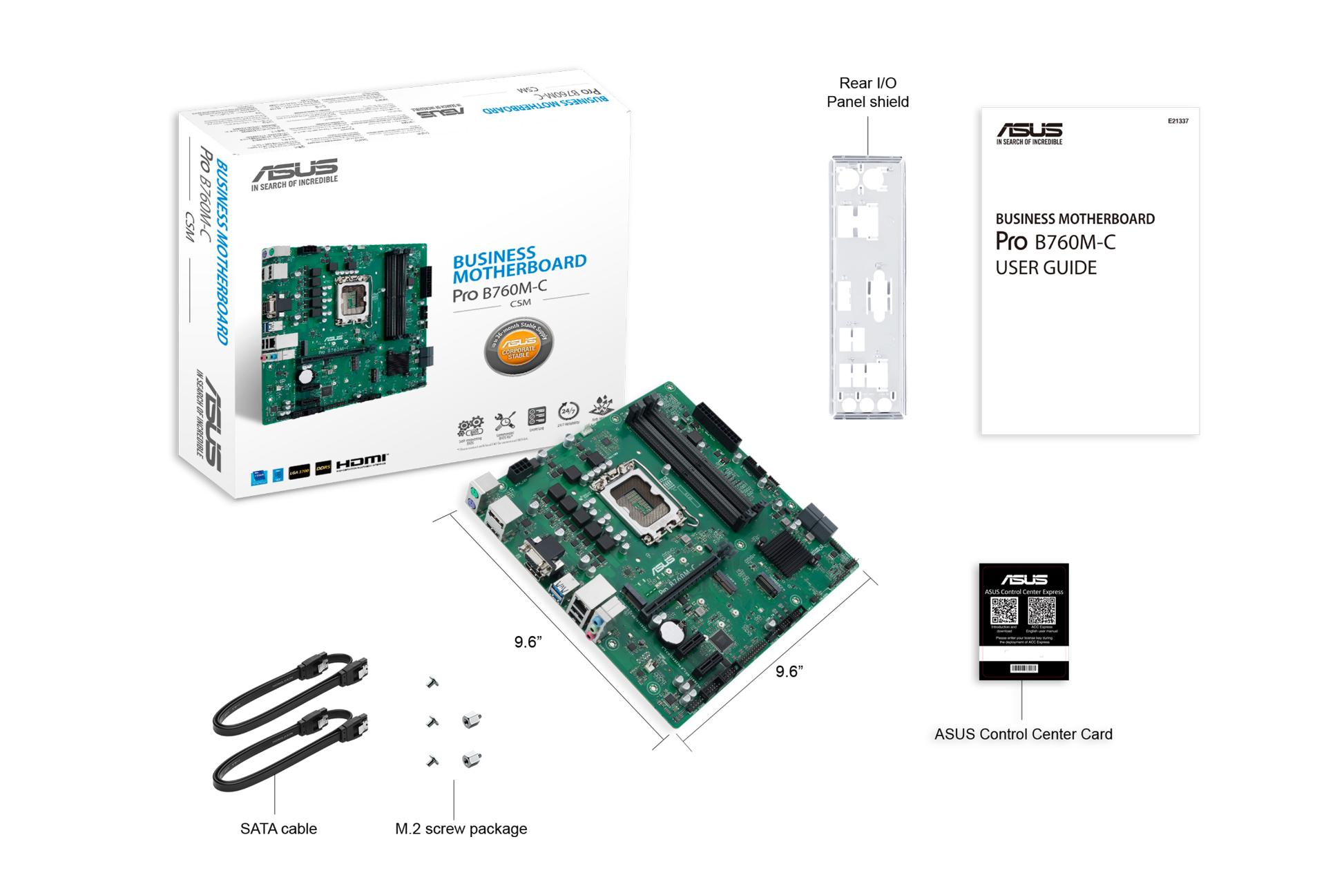اقلام همراه مادربرد ایسوس ASUS Pro B760M-C-CSM