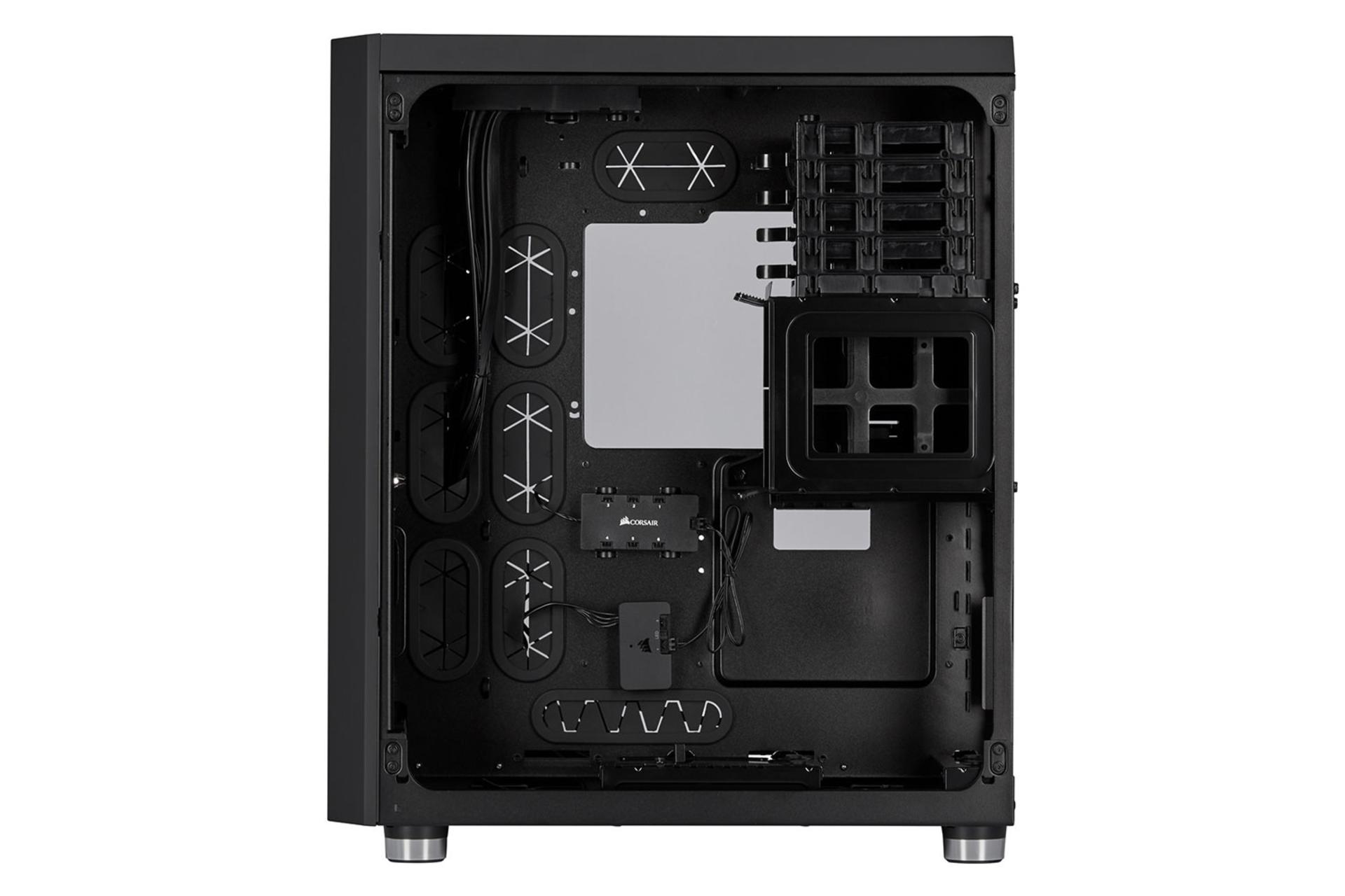 نمای داخل سمت راست کیس کامپیوتر کورسیر Crystal Series 680X RGB ATX