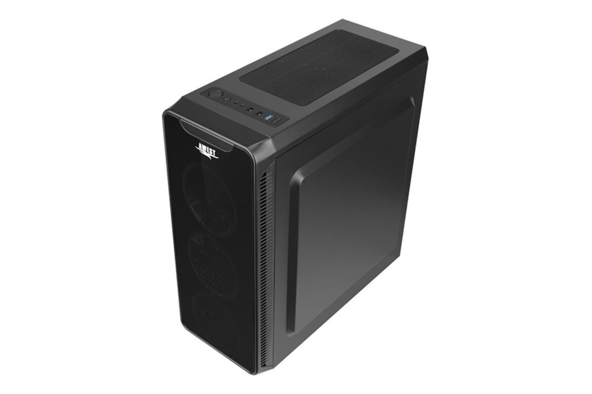 نمای نیم رخ جلو، بالا و سمت راست کیس کامپیوتر اوست GT-AV05-BG