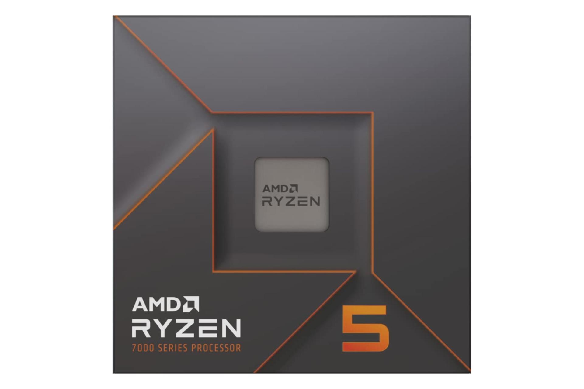 نمای روبرو جعبه پردازنده ای ام دی رایزن AMD Ryzen 5 7600X