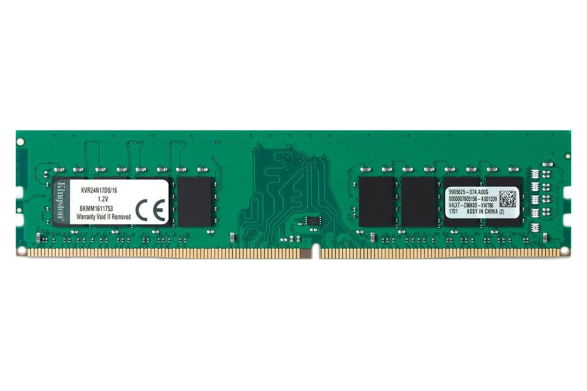 رم کینگستون KVR24N17D8/16 ValueRAM ظرفیت 16 گیگابایت از نوع DDR4-2400