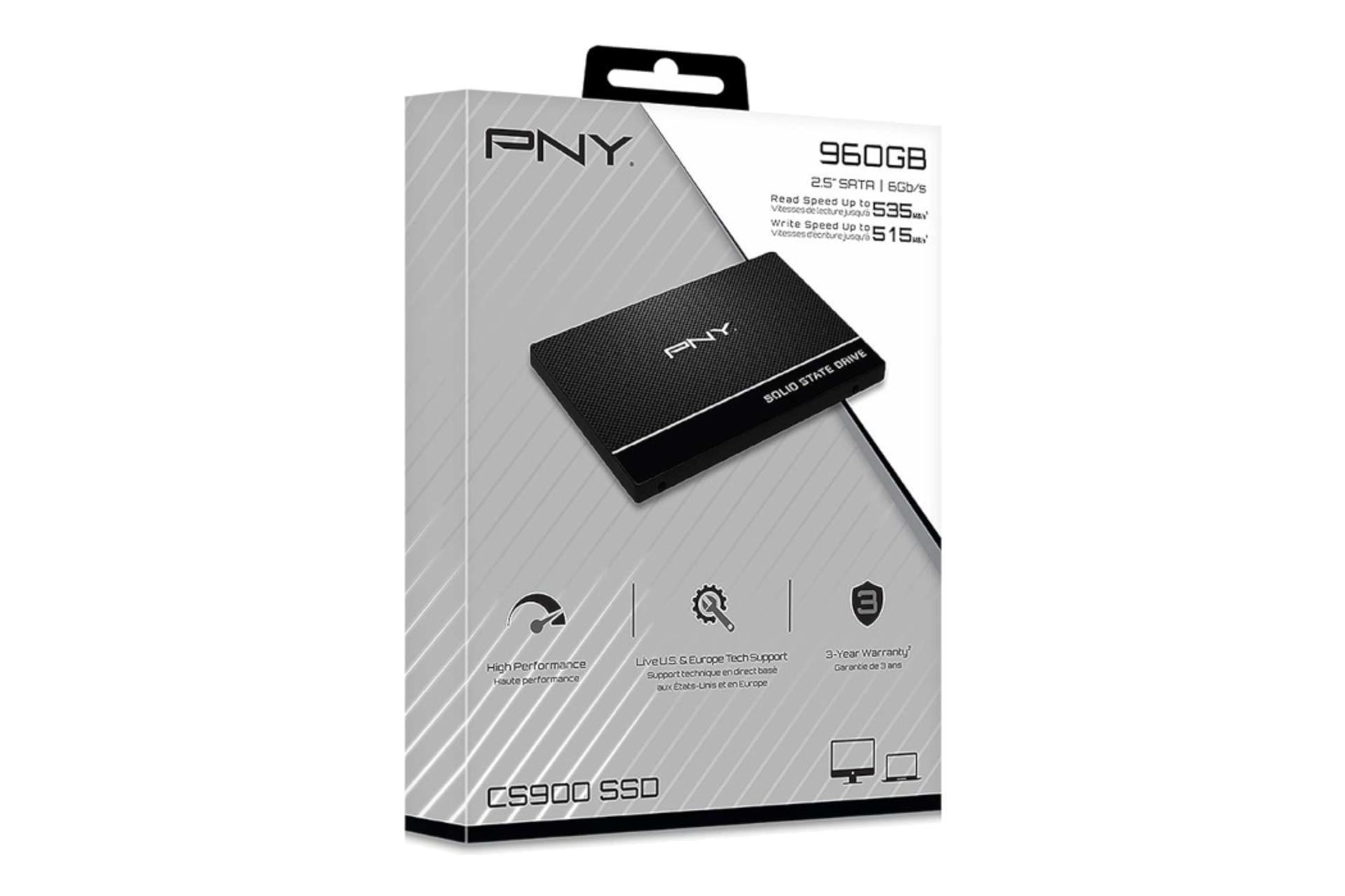 جعبه SSD پی ان وای PNY CS900 SATA 2.5 Inch 960GB ظرفیت 960 گیگابایت