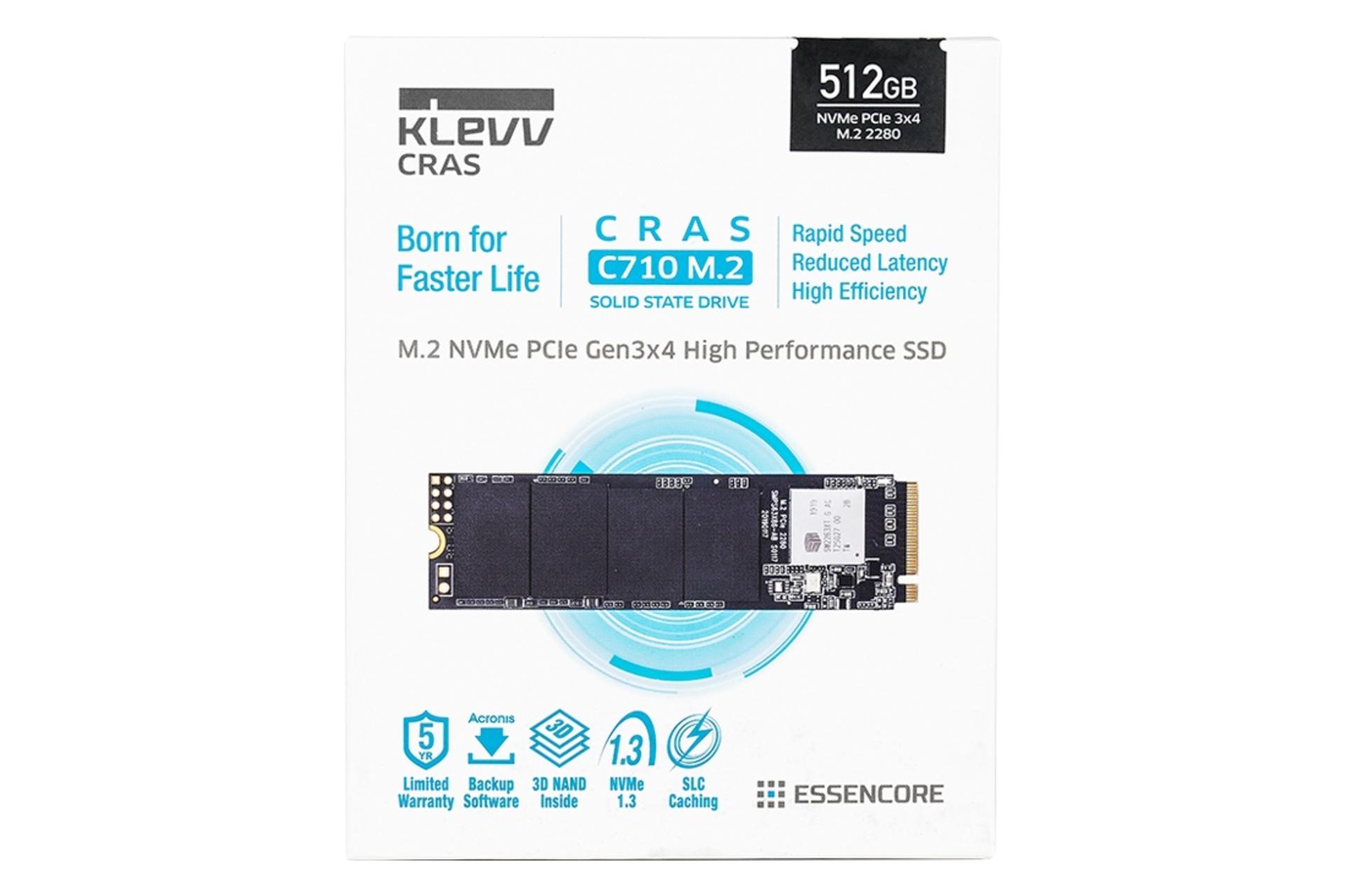 جعبه SSD کلو KLEVV CRAS C710 NVMe M.2 512GB ظرفیت 512 گیگابایت