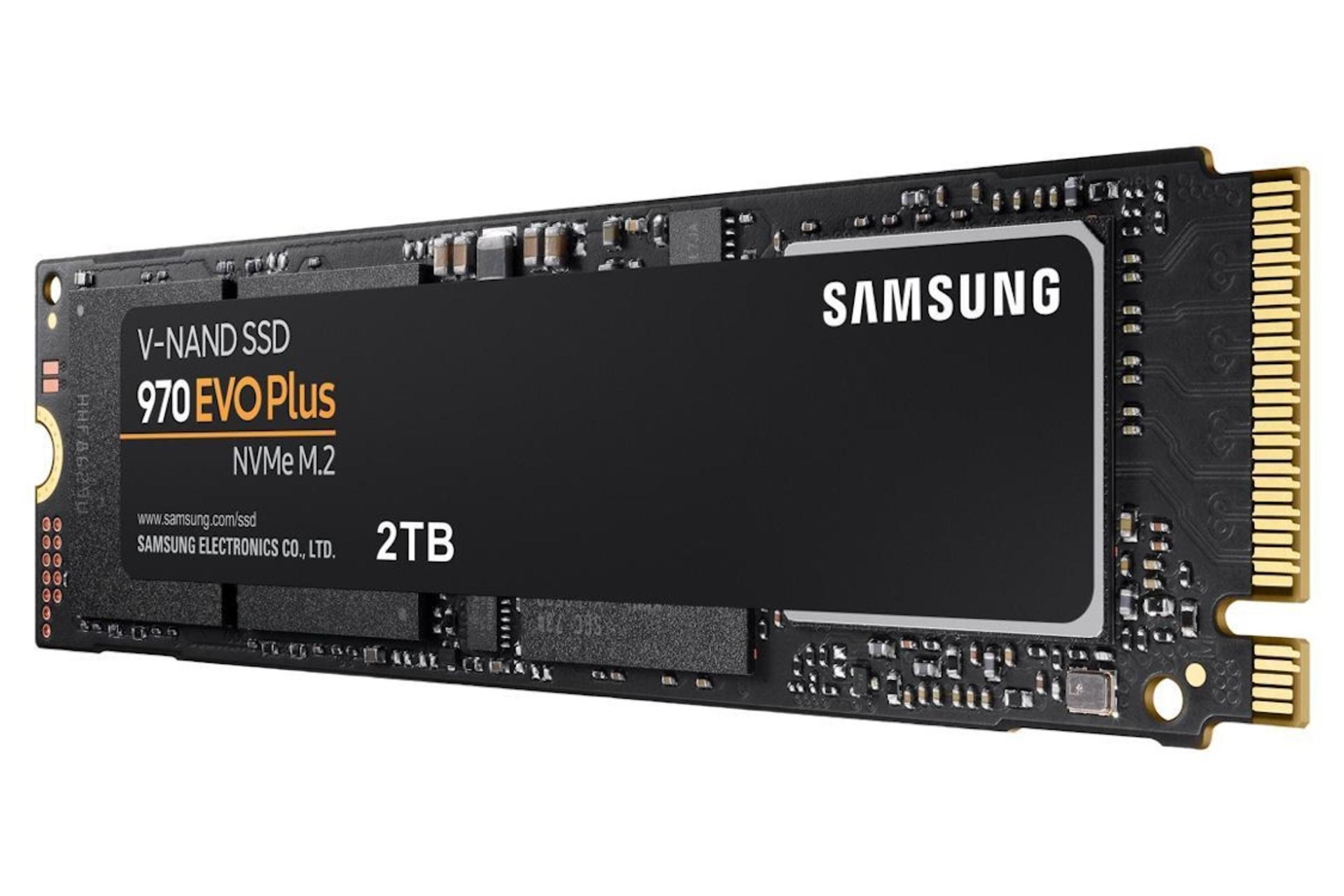 نمای راست SSD سامسونگ Samsung 970 EVO Plus NVMe M.2 2TB ظرفیت 2 ترابایت