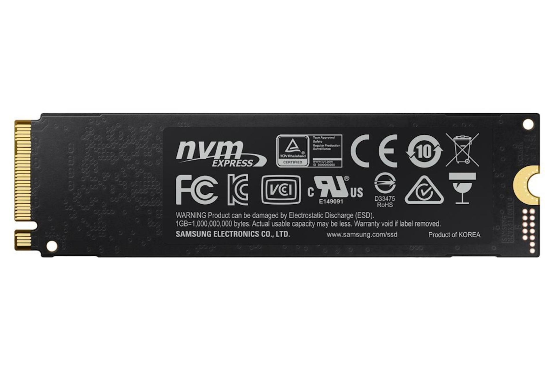 پشت SSD سامسونگ Samsung 970 EVO Plus NVMe M.2