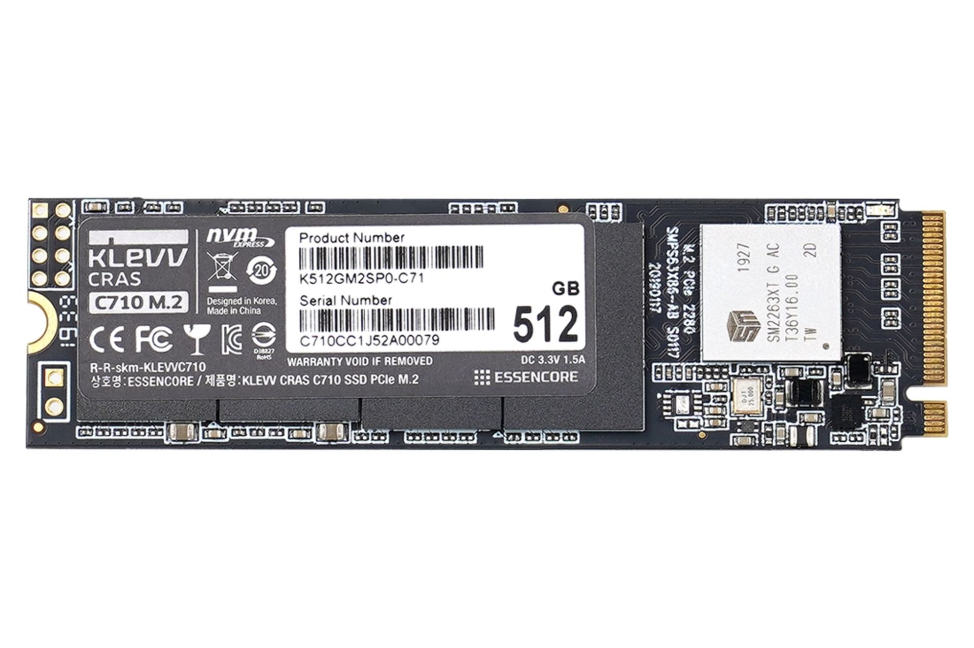 SSD کلو KLEVV CRAS C710 NVMe M.2 512GB ظرفیت 512 گیگابایت