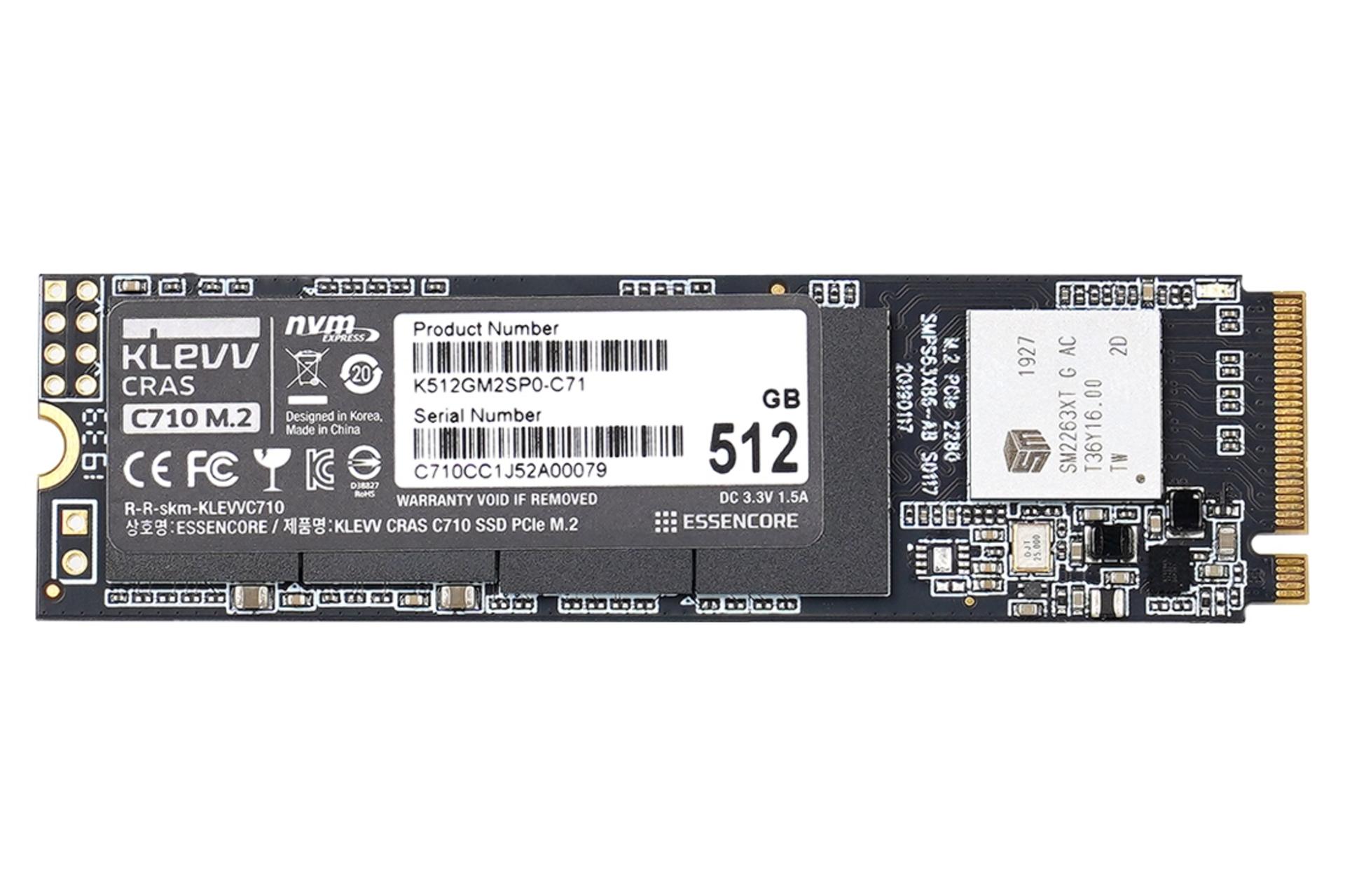 SSD کلو KLEVV CRAS C710 NVMe M.2 512GB ظرفیت 512 گیگابایت
