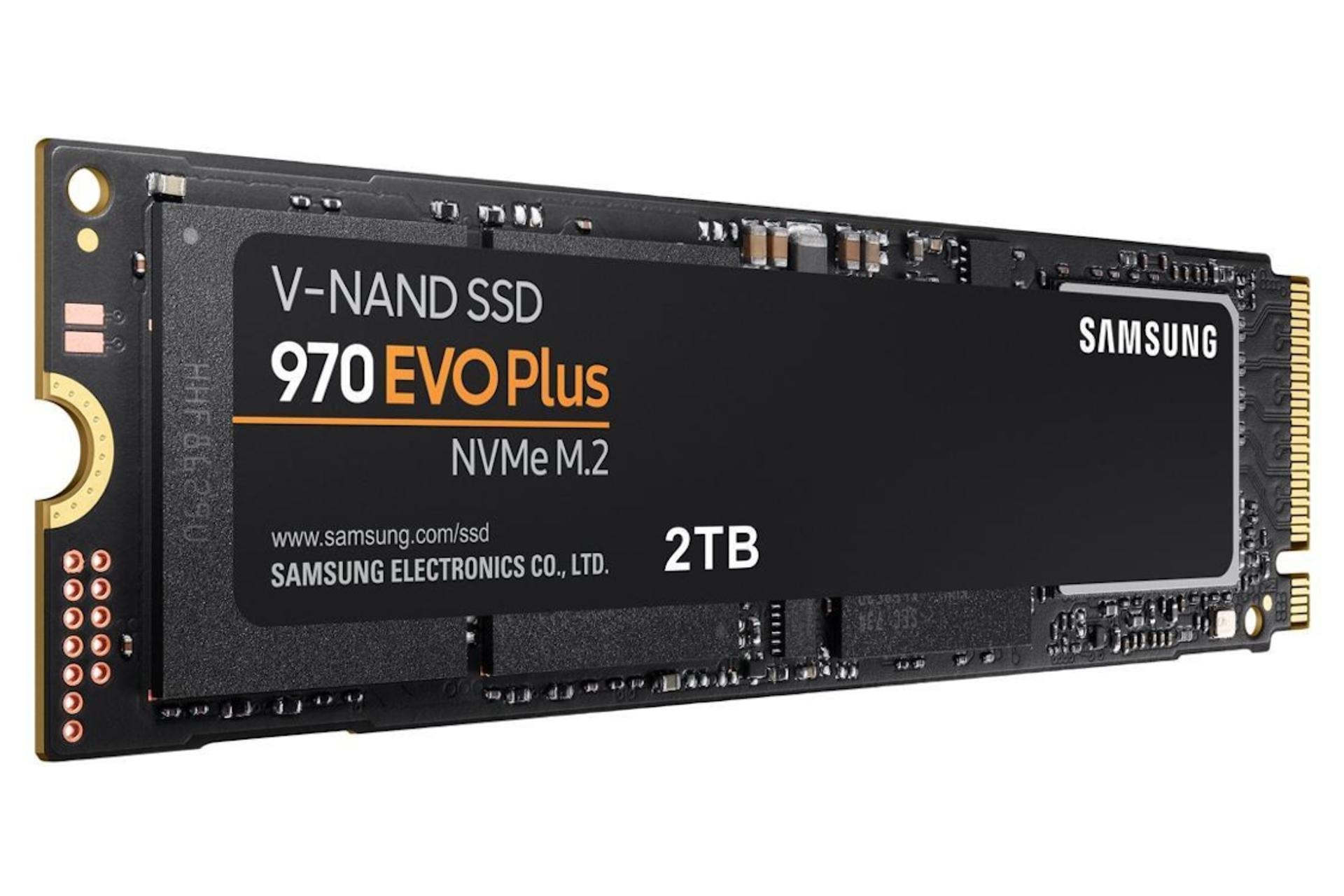 نمای چپ SSD سامسونگ Samsung 970 EVO Plus NVMe M.2 2TB ظرفیت 2 ترابایت