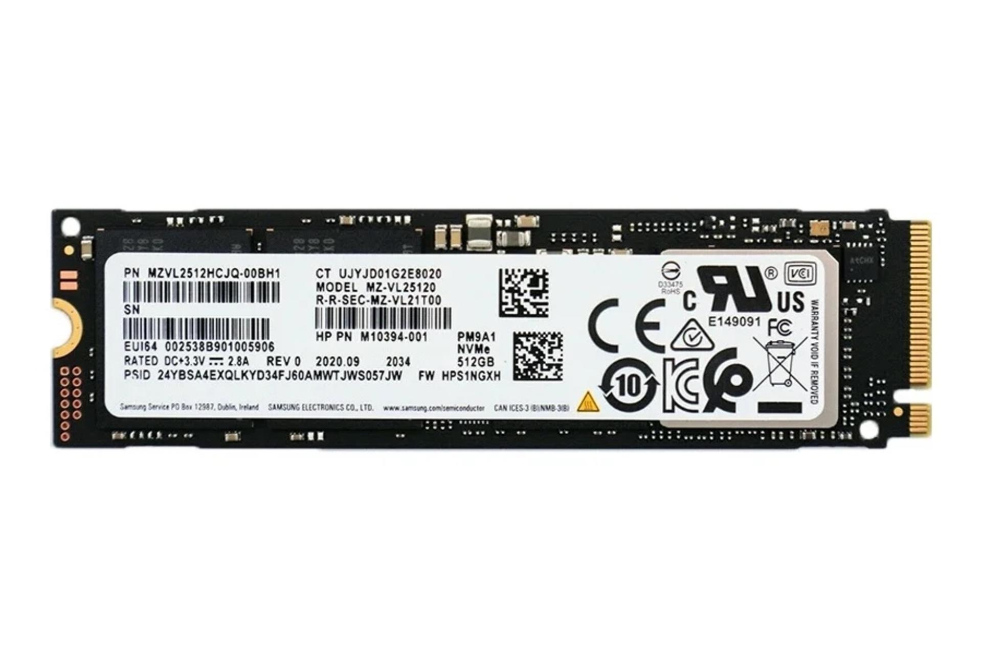 SSD سامسونگ Samsung PM9A1 NVMe M.2 512GB ظرفیت 512 گیگابایت