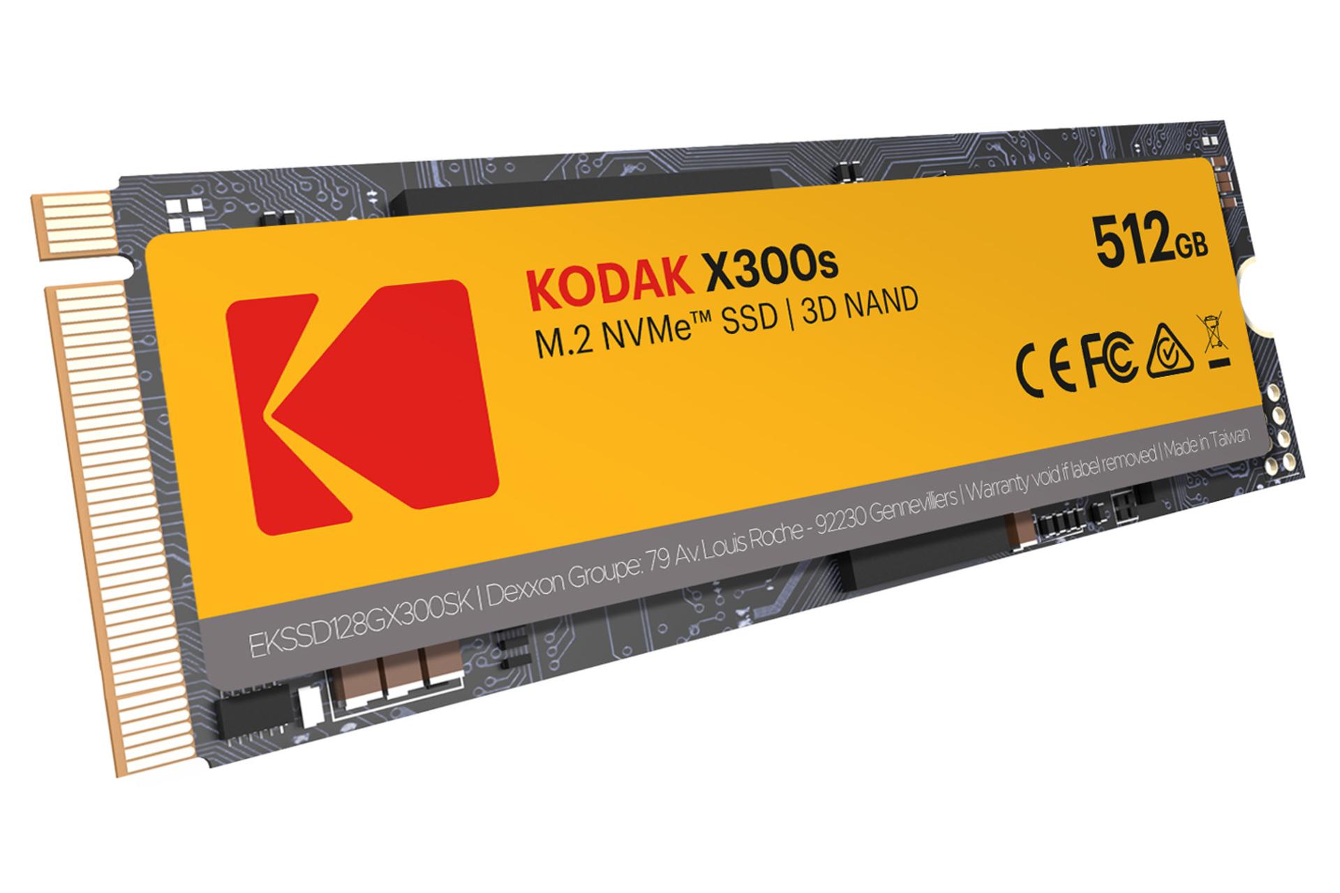 نمای روبرو SSD کداک X300s NVMe M.2 ظرفیت 512 گیگابایت