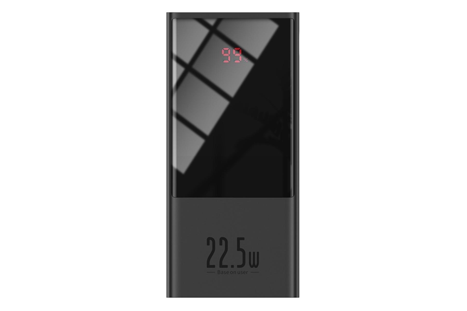 نمای روبرو پاور بانک باسئوس Baseus PPMI01 Super Mini Digital Display 10000mAh با ظرفیت 10000 میلی‌