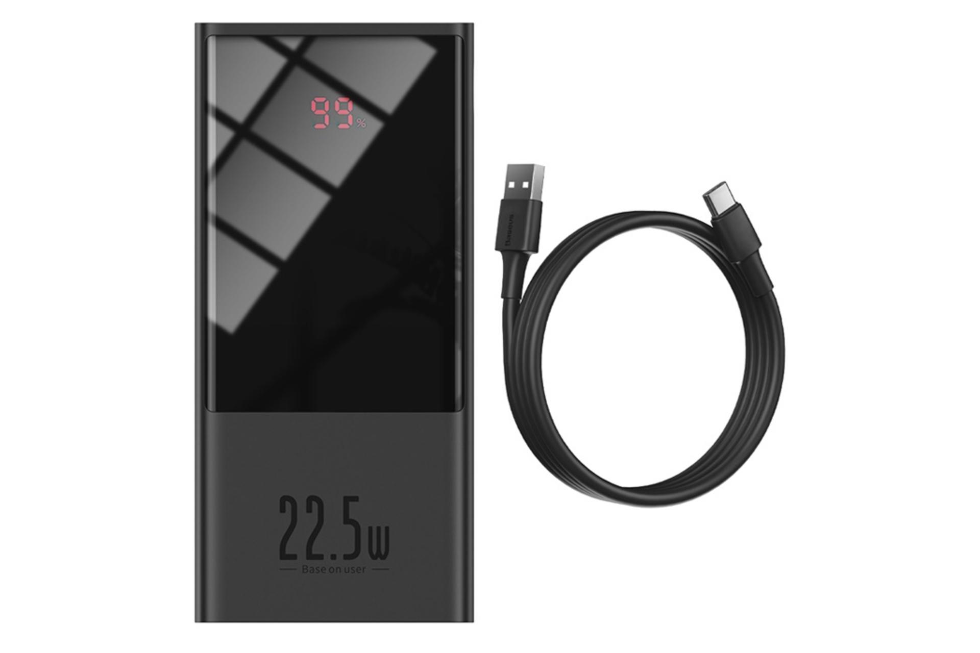 کابل پاور بانک باسئوس Baseus PPMI01 Super Mini Digital Display 10000mAh با ظرفیت 10000 میلی‌آمپر س