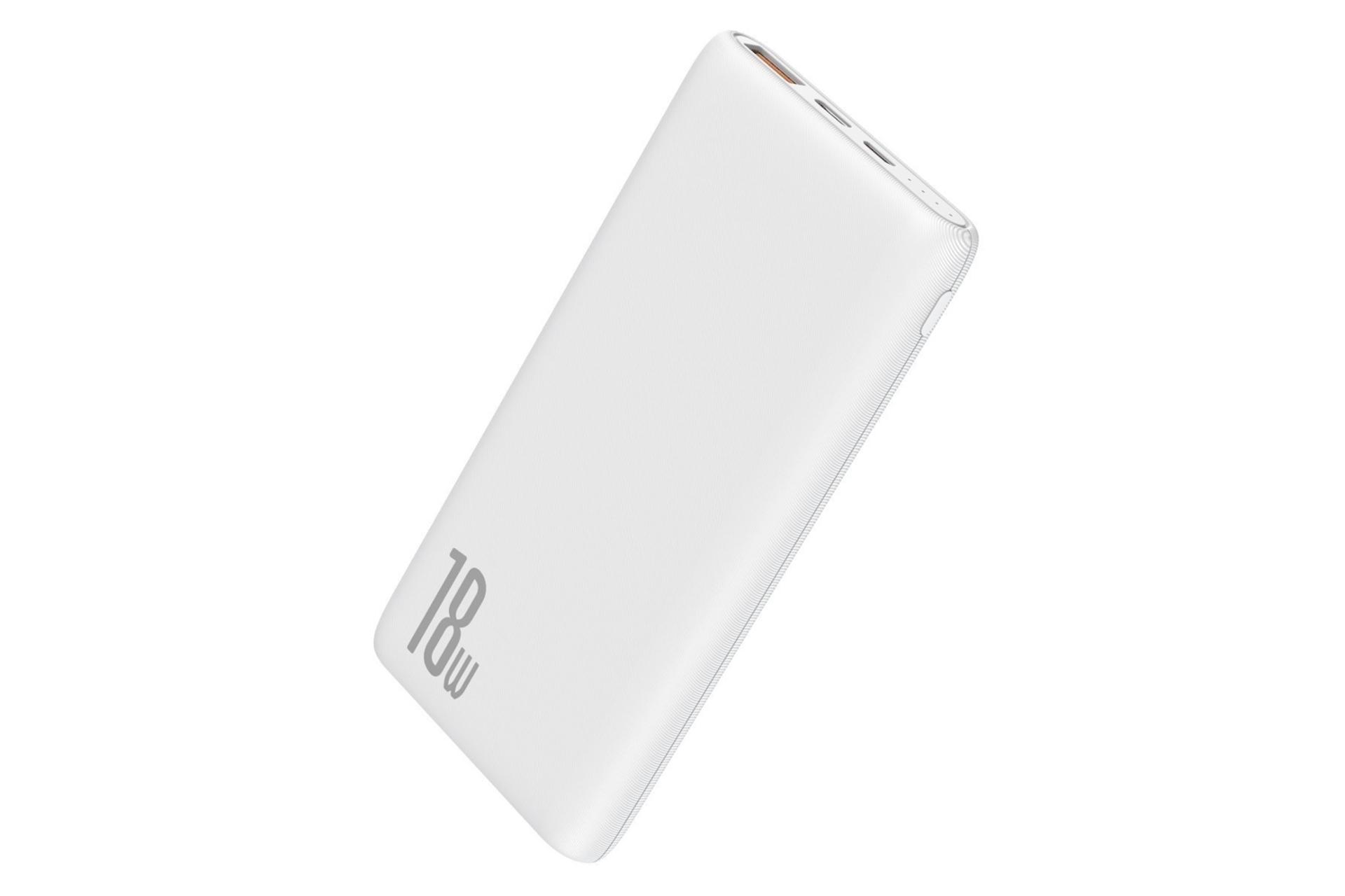 درگاه پاور بانک باسئوس Baseus Bipow 10000mAh با ظرفیت 10000 میلی‌آمپر ساعت سفید