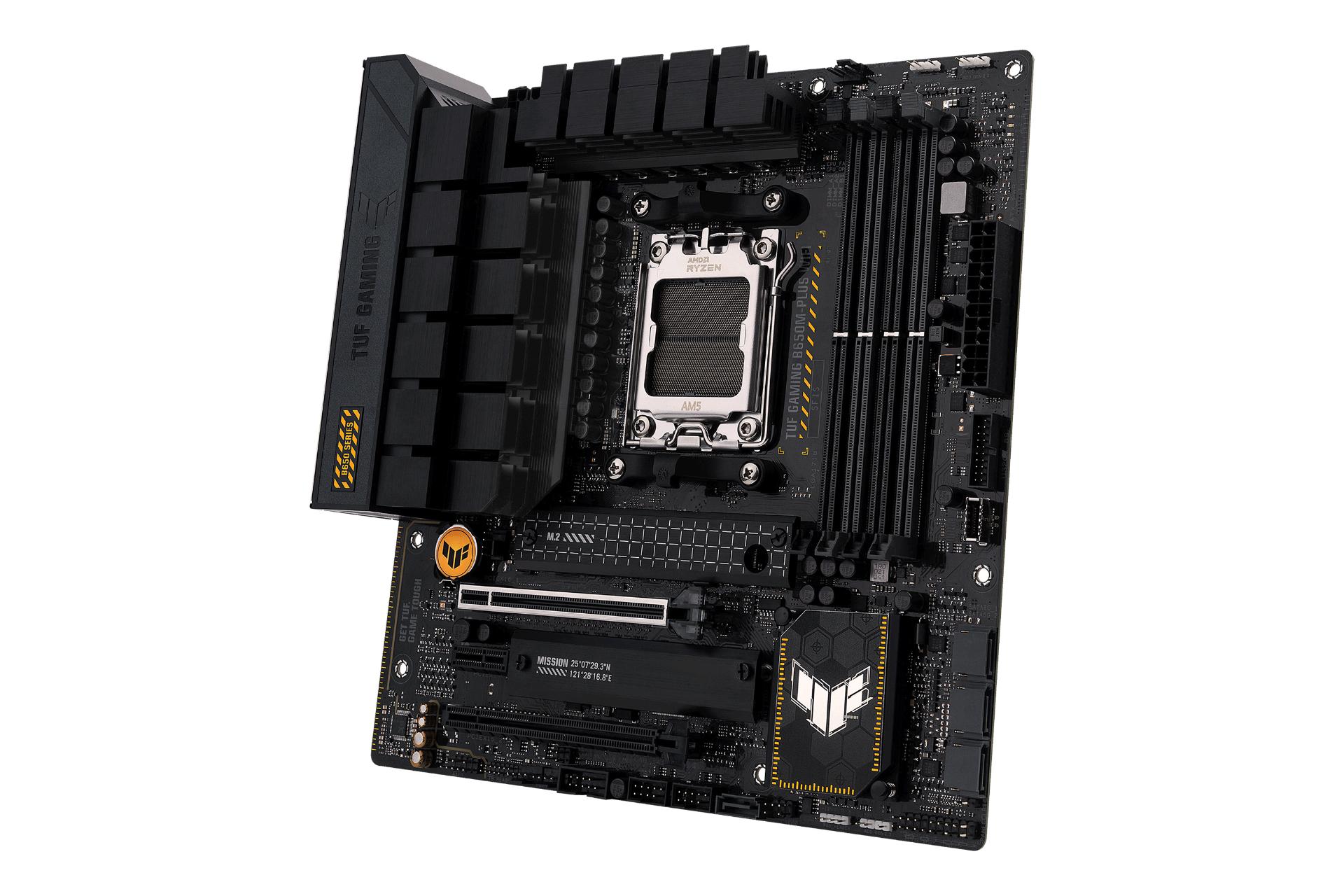 نمای کناری مادربرد ایسوس ASUS TUF GAMING B650M-PLUS WIFI