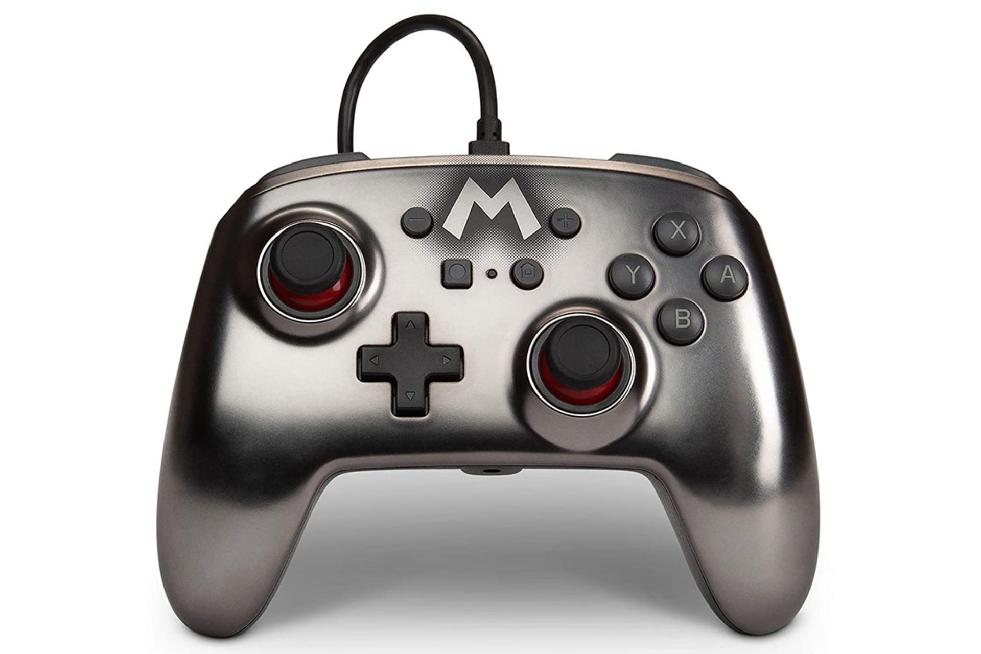 کنترلر پاور ای PowerA Enhanced Wired Controller Nintendo Switch طرح ماریو نقره ای