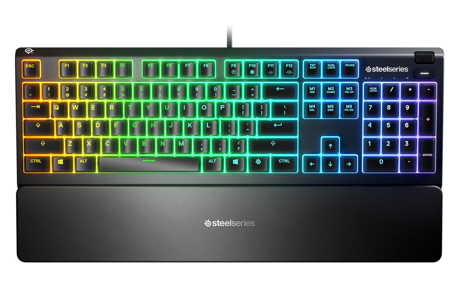 نمای رو به روی کیبورد گیمینگ SteelSeries Apex 3