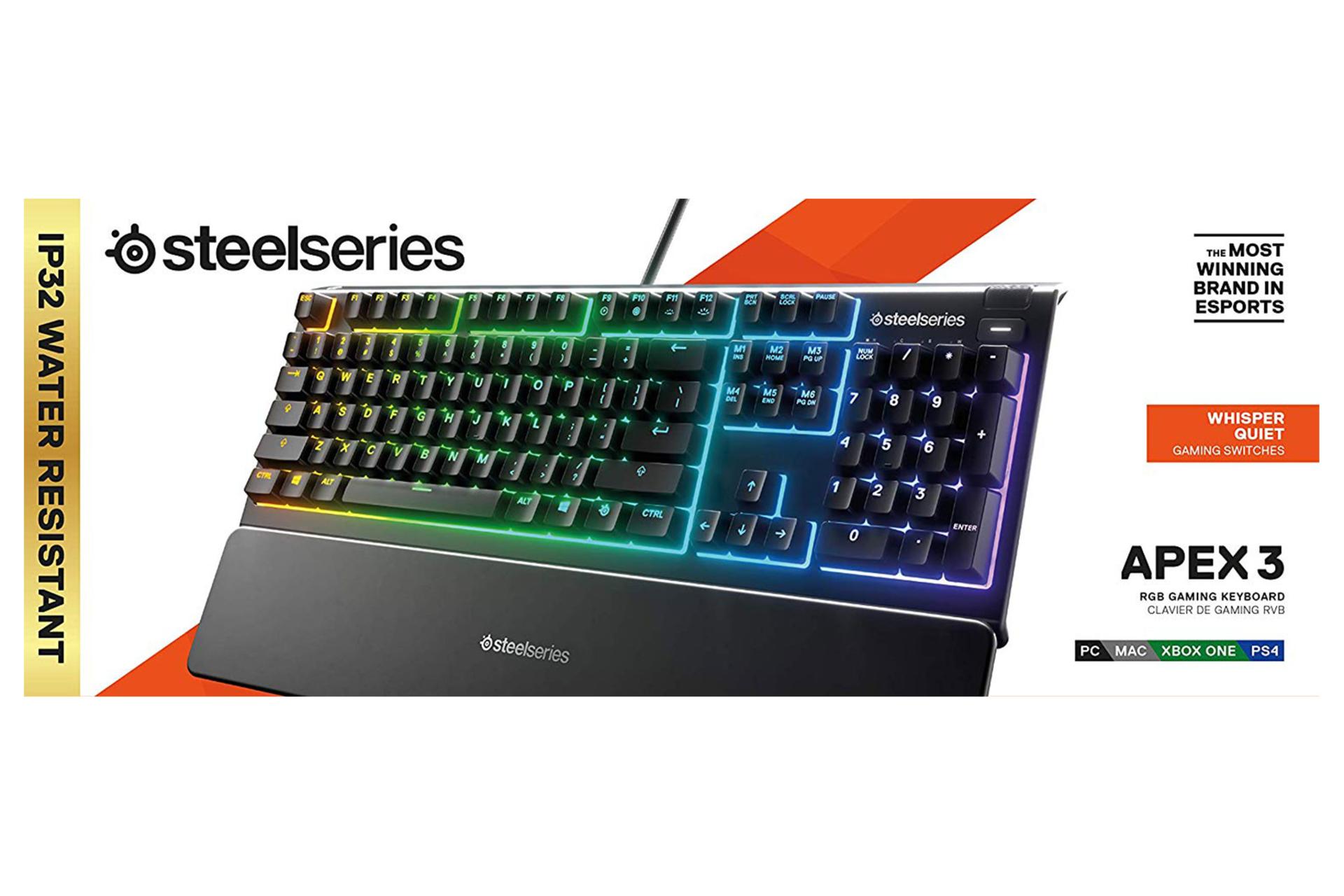 جعبه کیبورد گیمینگ SteelSeries Apex 3