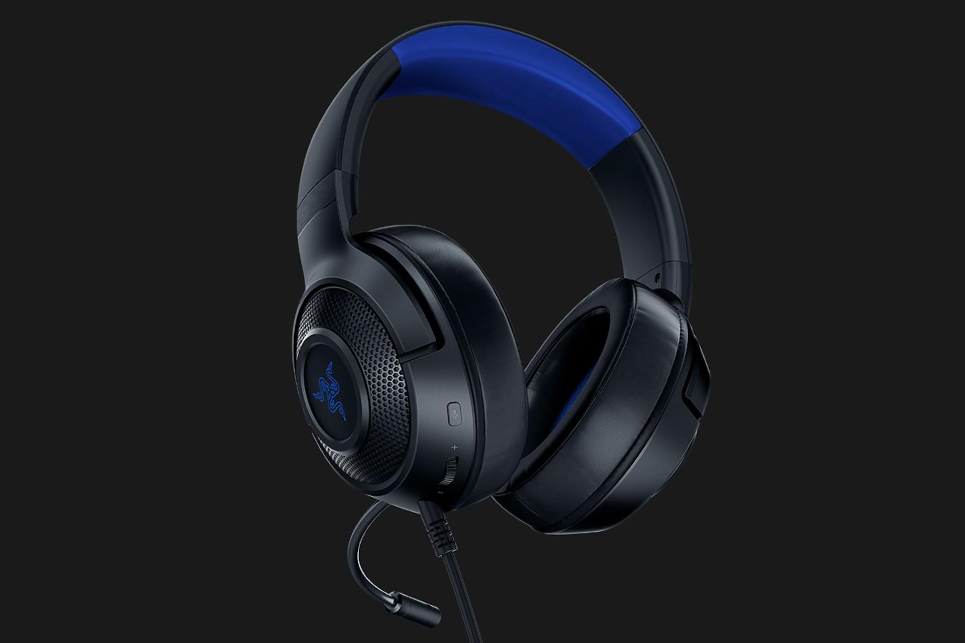 نمای چپ هدست گیمینگ ریزر کراکن X نسخه کنسول Razer Kraken X for Console آبی