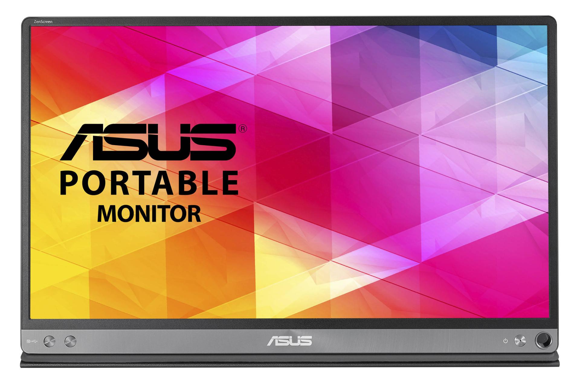 نمای جلو مانیتور ایسوس 16 اینچ مدل MB16AC رنگ طوسی