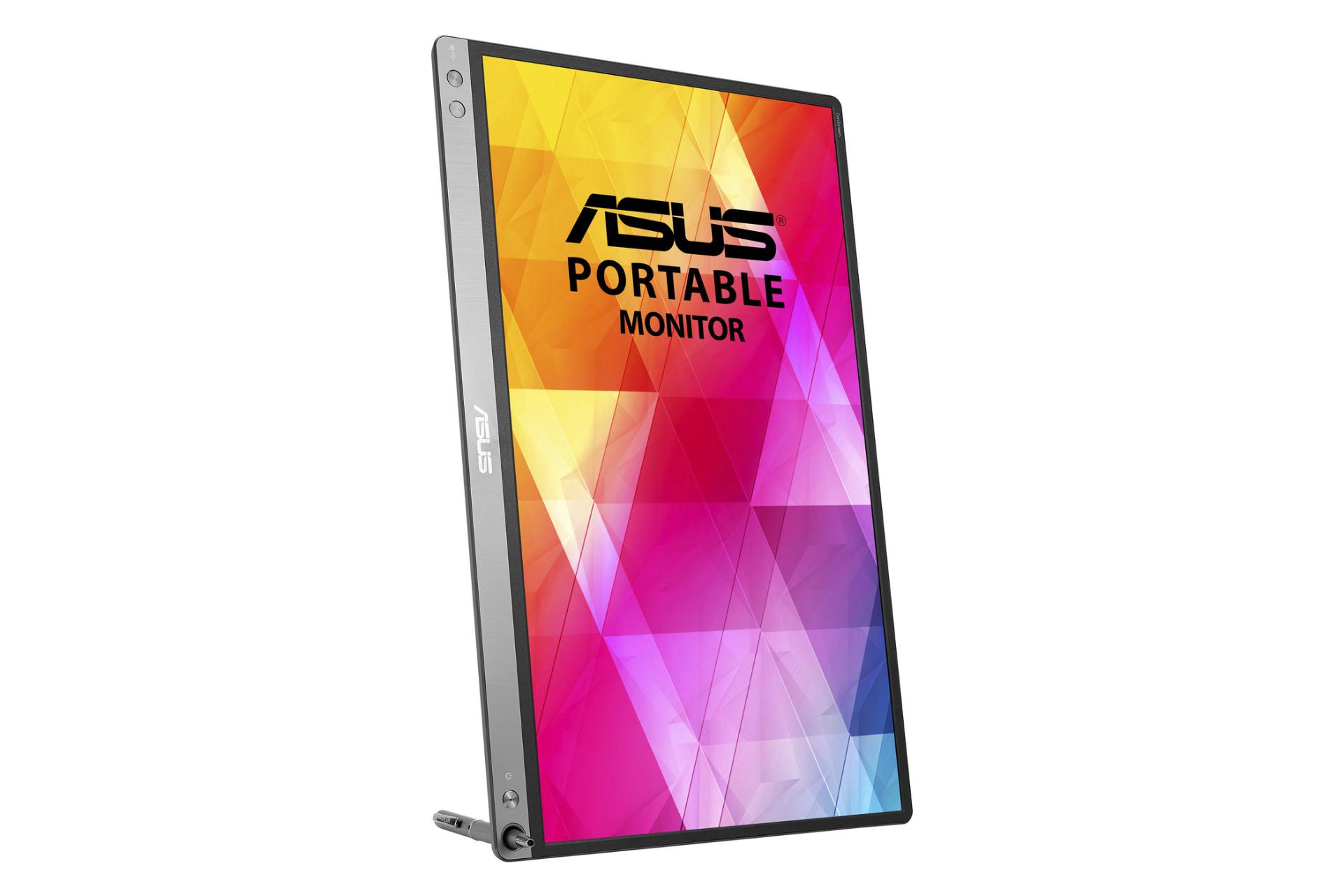 نمای جلو مانیتور ایسوس 16 اینچ مدل MB16AC رنگ طوسی