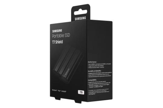 نمای جانبی جعبه SSD سامسونگ T7 Shield USB 3.2 Gen 2