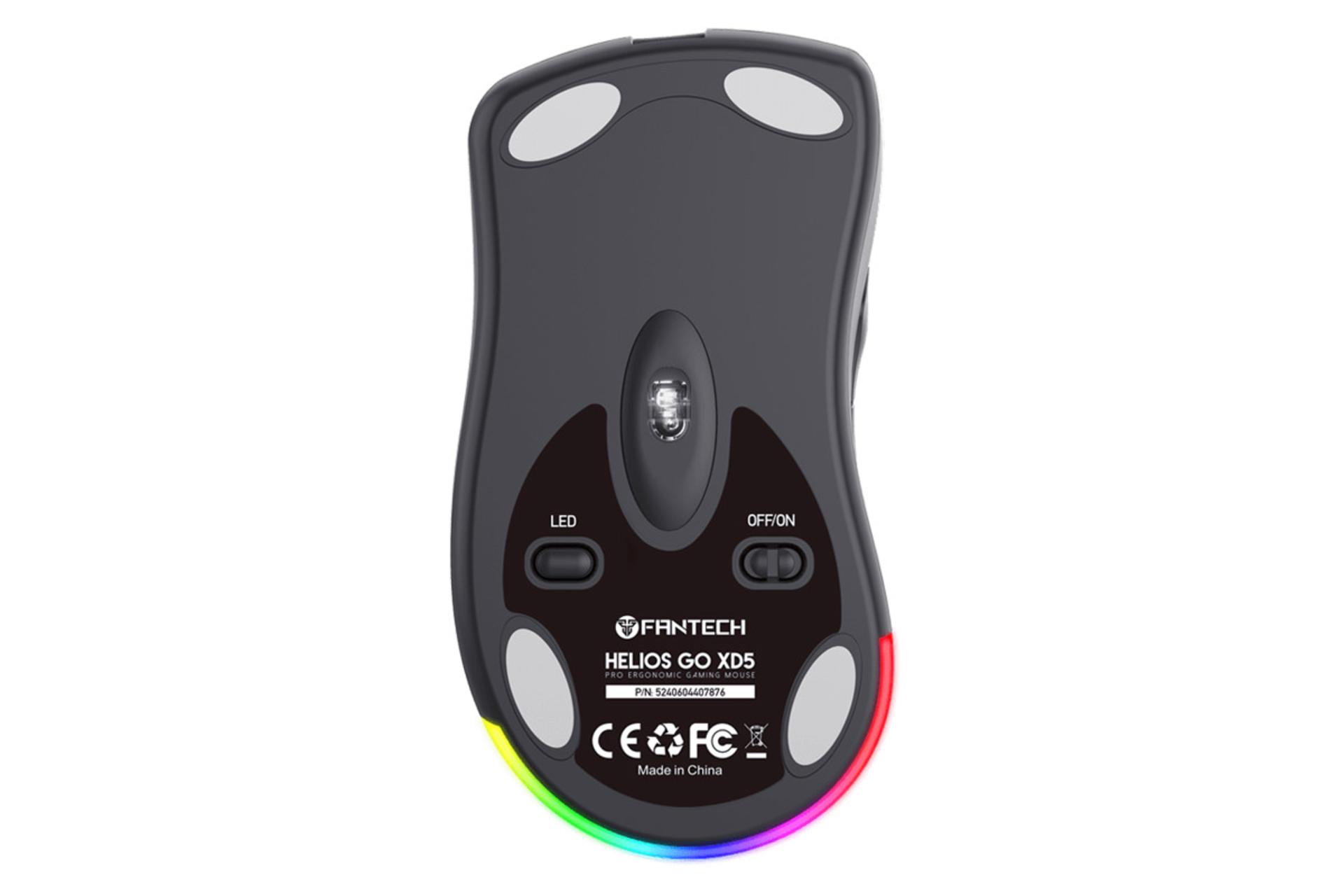 نمای پشت ماوس فنتک XD5 Helios GO