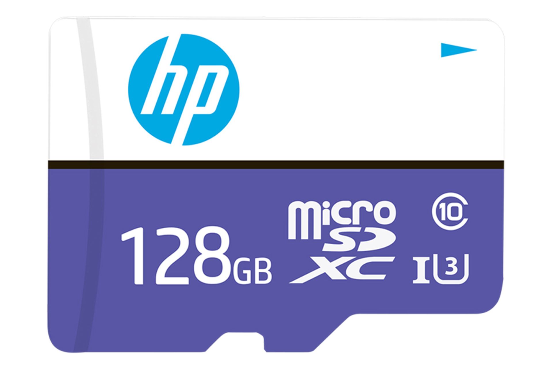 نمای روبرو کارت حافظه اچ پی microSDXC با ظرفیت 128 گیگابایت مدل MX330 کلاس 10