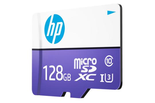 نمای جانبی کارت حافظه اچ پی microSDXC با ظرفیت 128 گیگابایت مدل MX330 کلاس 10