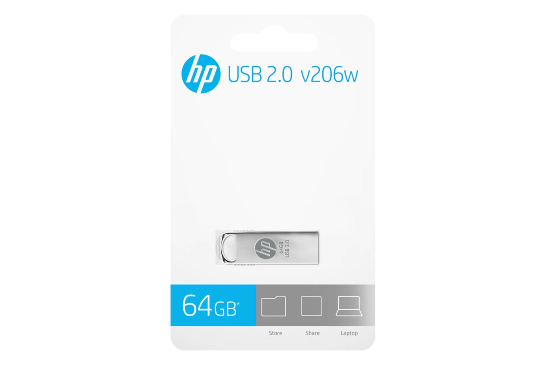 جعبه فلش مموری اچ پی مدل v206w ظرفیت 64 گیگابایت