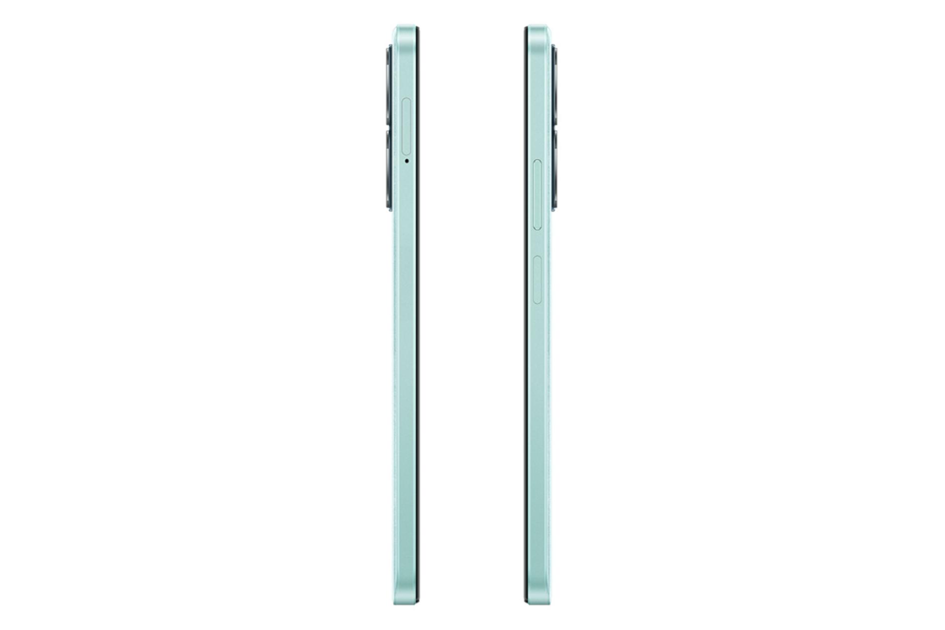 نمای جانبی گوشی موبایل اوپو Oppo A58 4G سبز روشن