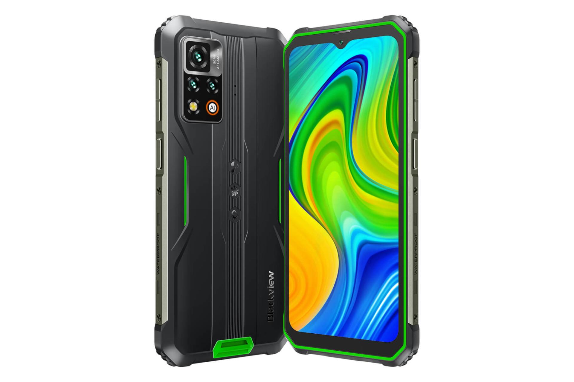 نمای جانبی گوشی موبایل بلک ویو Blackview BV9200 سبز