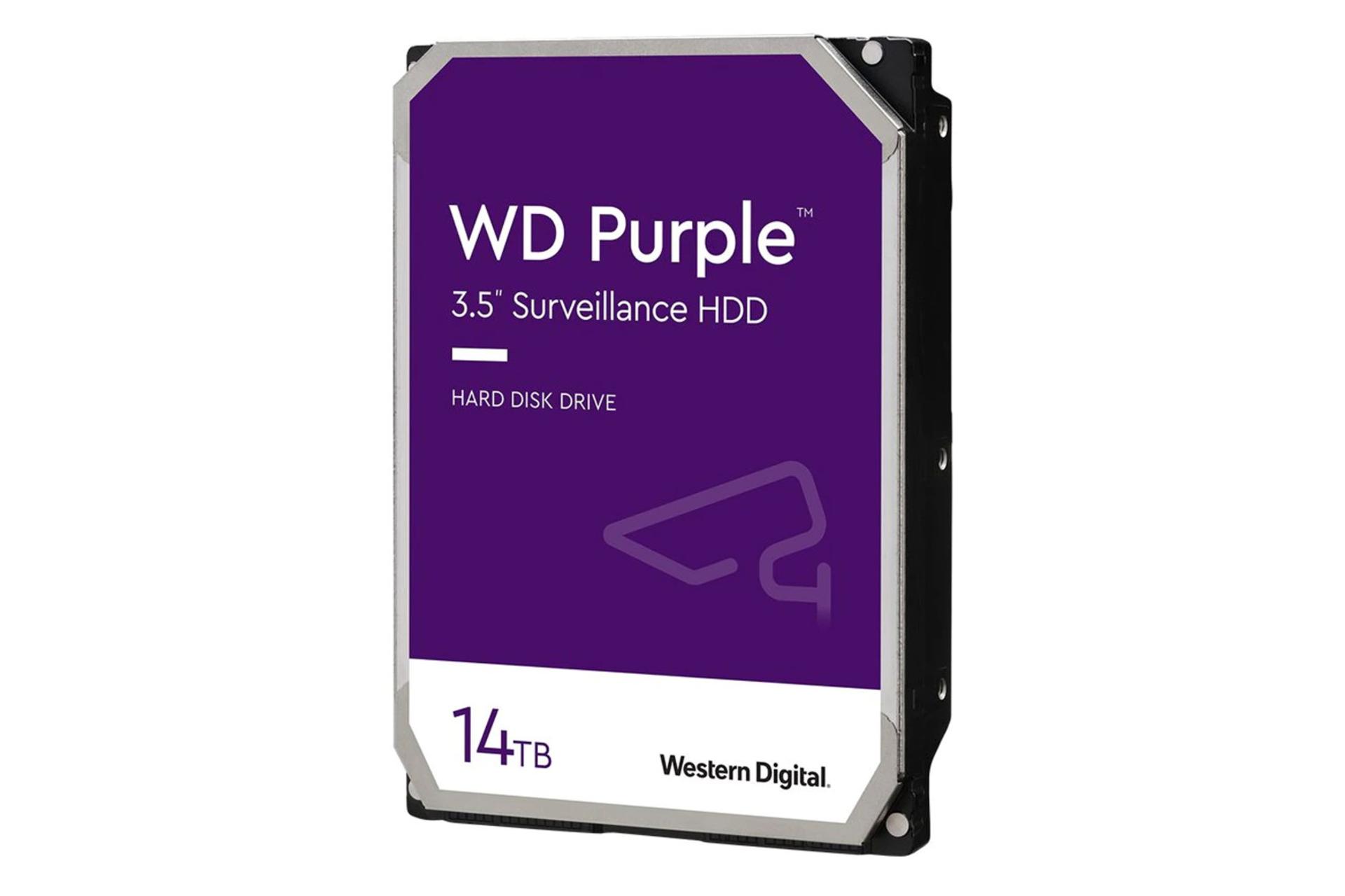 نمای جلو هارد دیسک وسترن دیجیتال Purple WD140PURZ ظرفیت 14 ترابایت