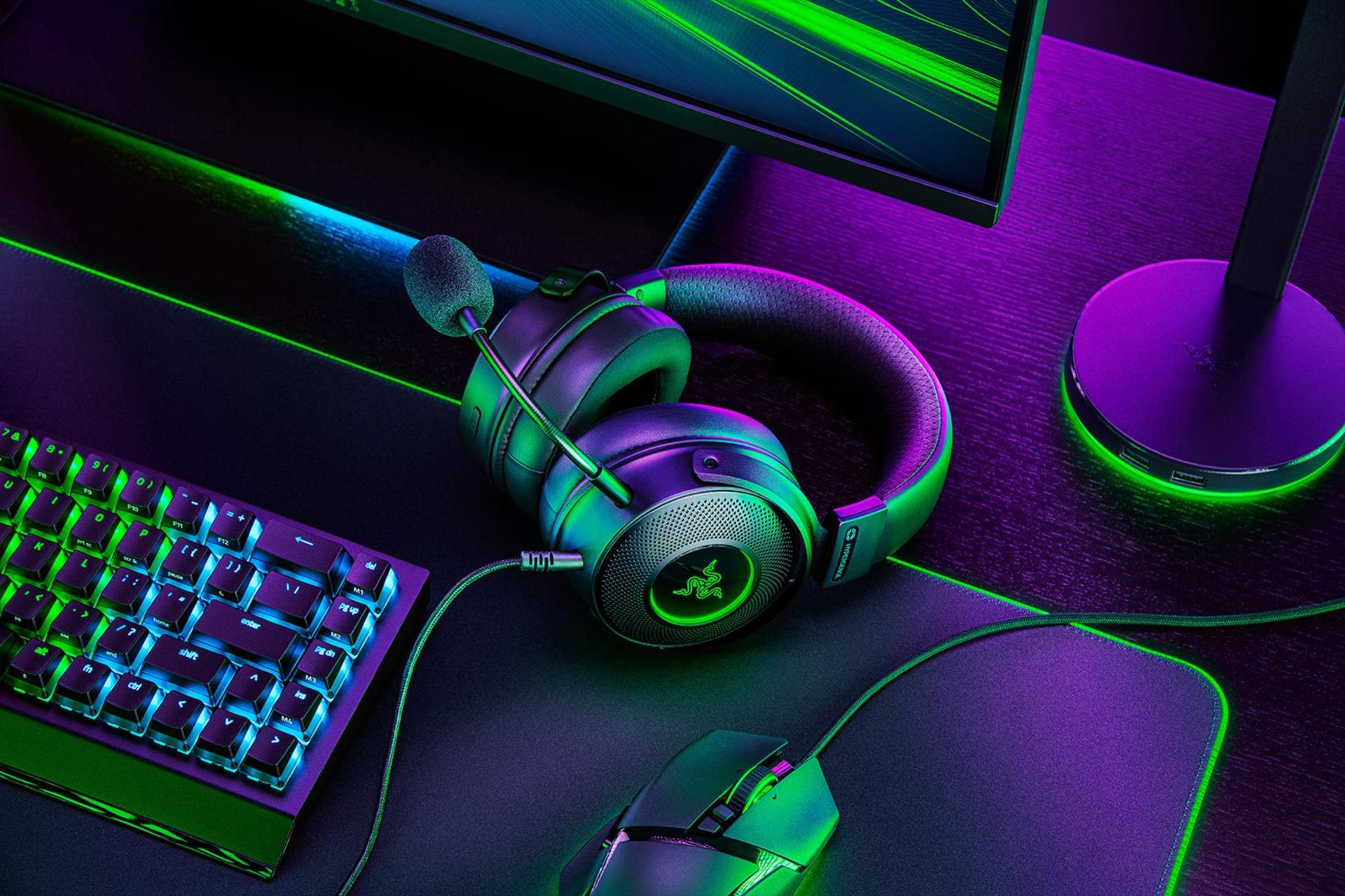 نمای بالا هدست گیمینگ ریزر کراکن Razer Kraken V3 HyperSense