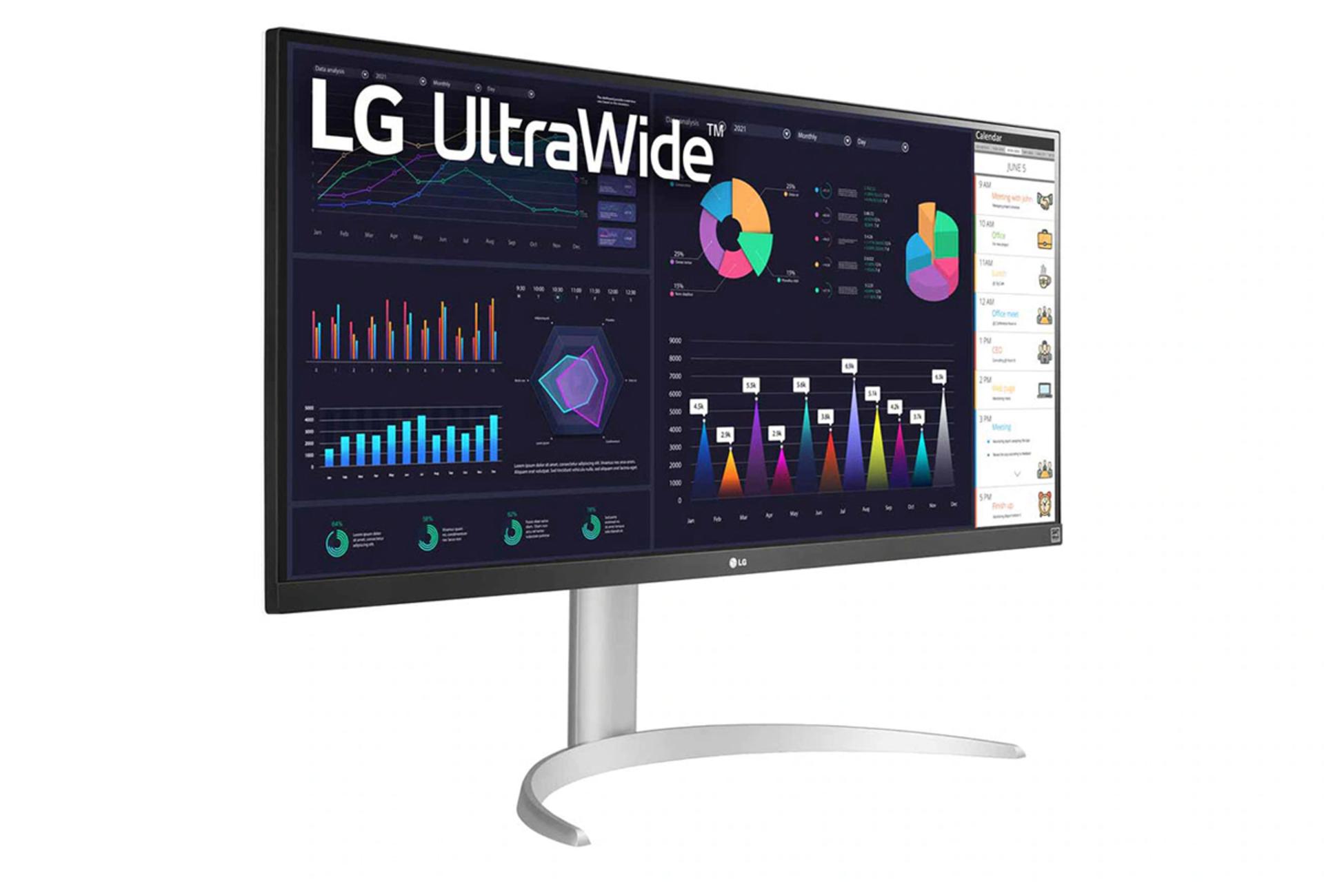 ابعاد مانیتور ال جی 34 اینچ مدل LG 34WQ650