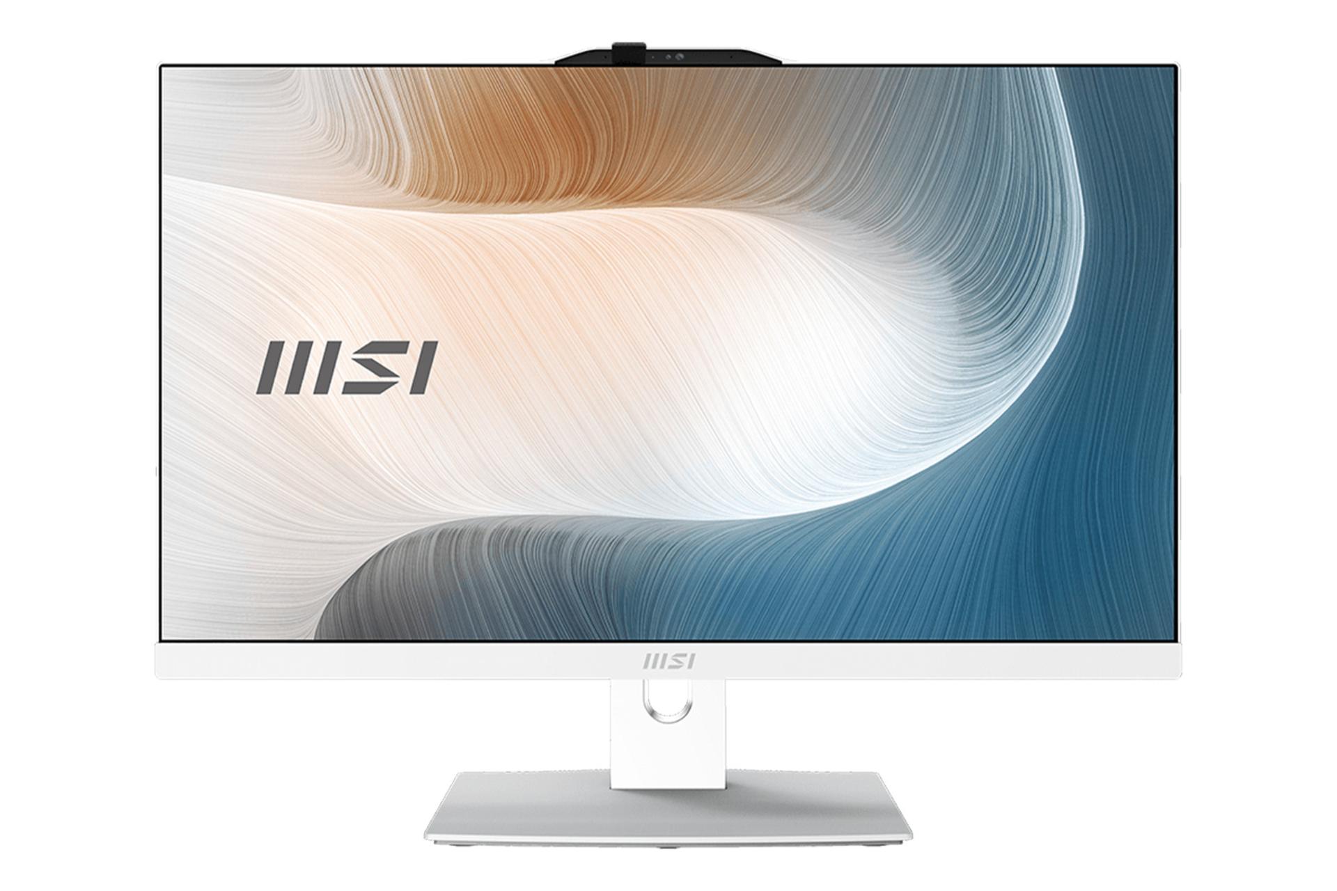 نمای رو به رو کامپیوتر آل این وان All in one MSI AM242P 12M سفید