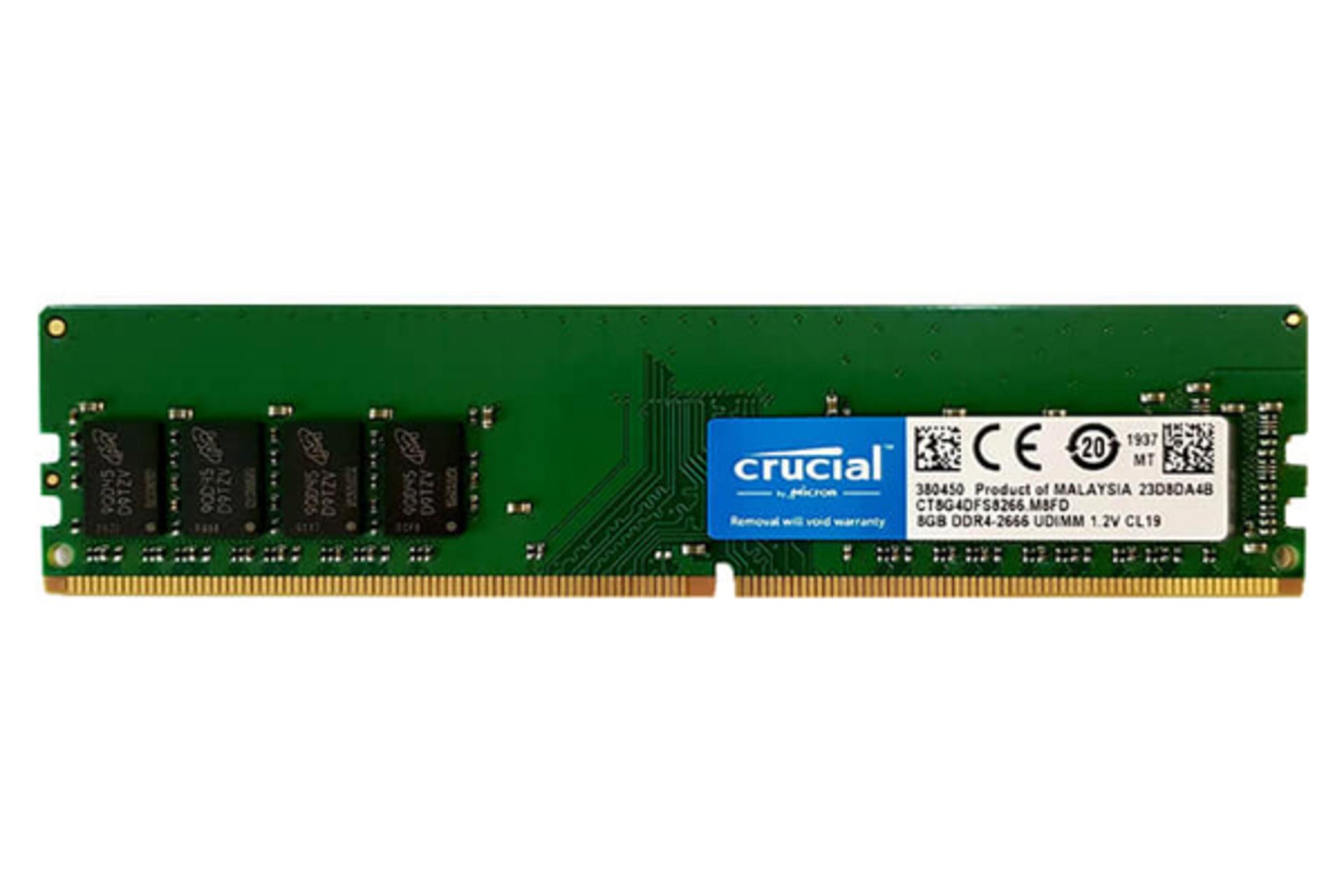 نمای جلو رم کروشیال CT8G4DFS8266 ظرفیت 8 گیگابایت از نوع DDR4-2666