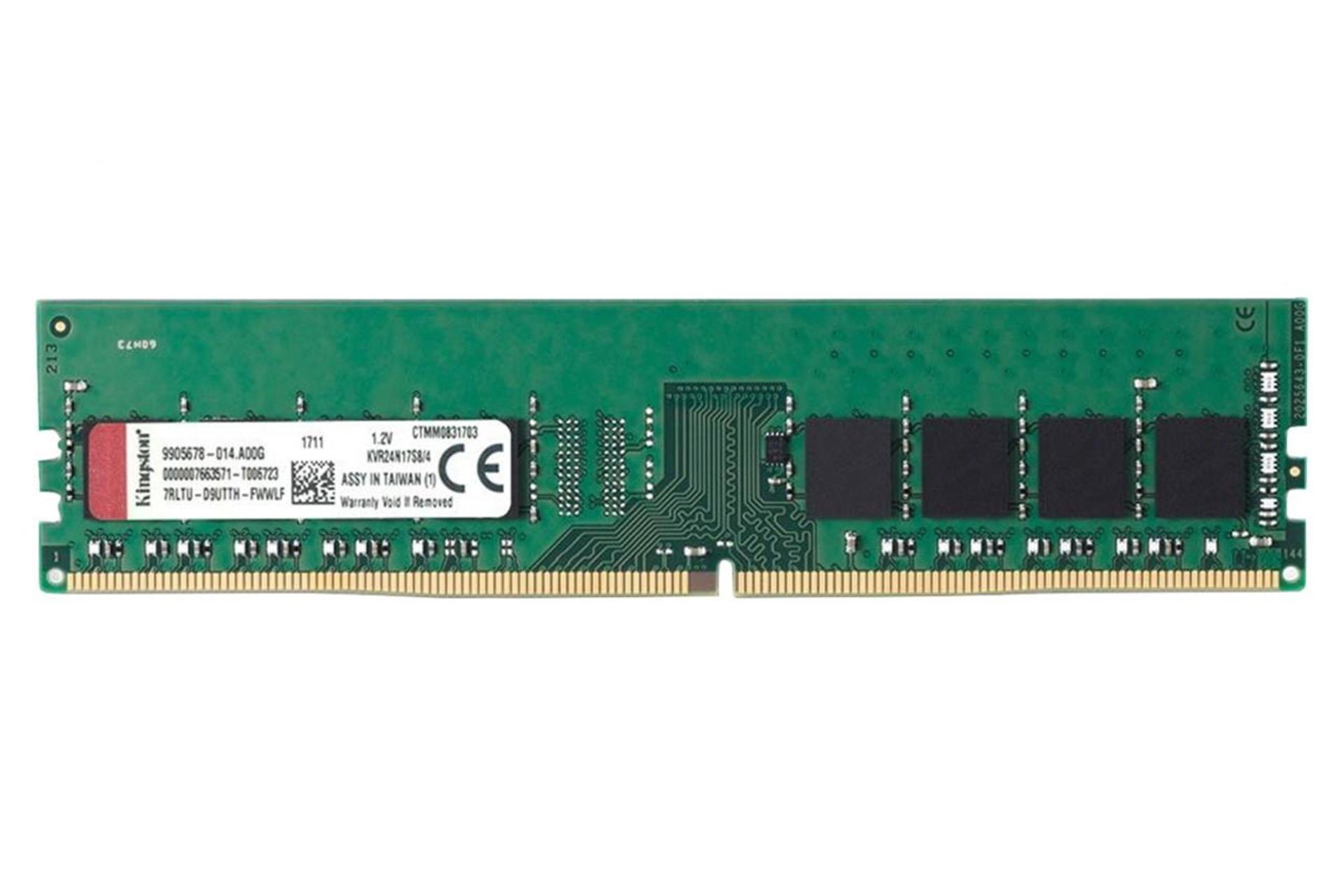 رم کینگستون KVR24N17S8/4 ValueRAM ظرفیت 4 گیگابایت از نوع DDR4-2400
